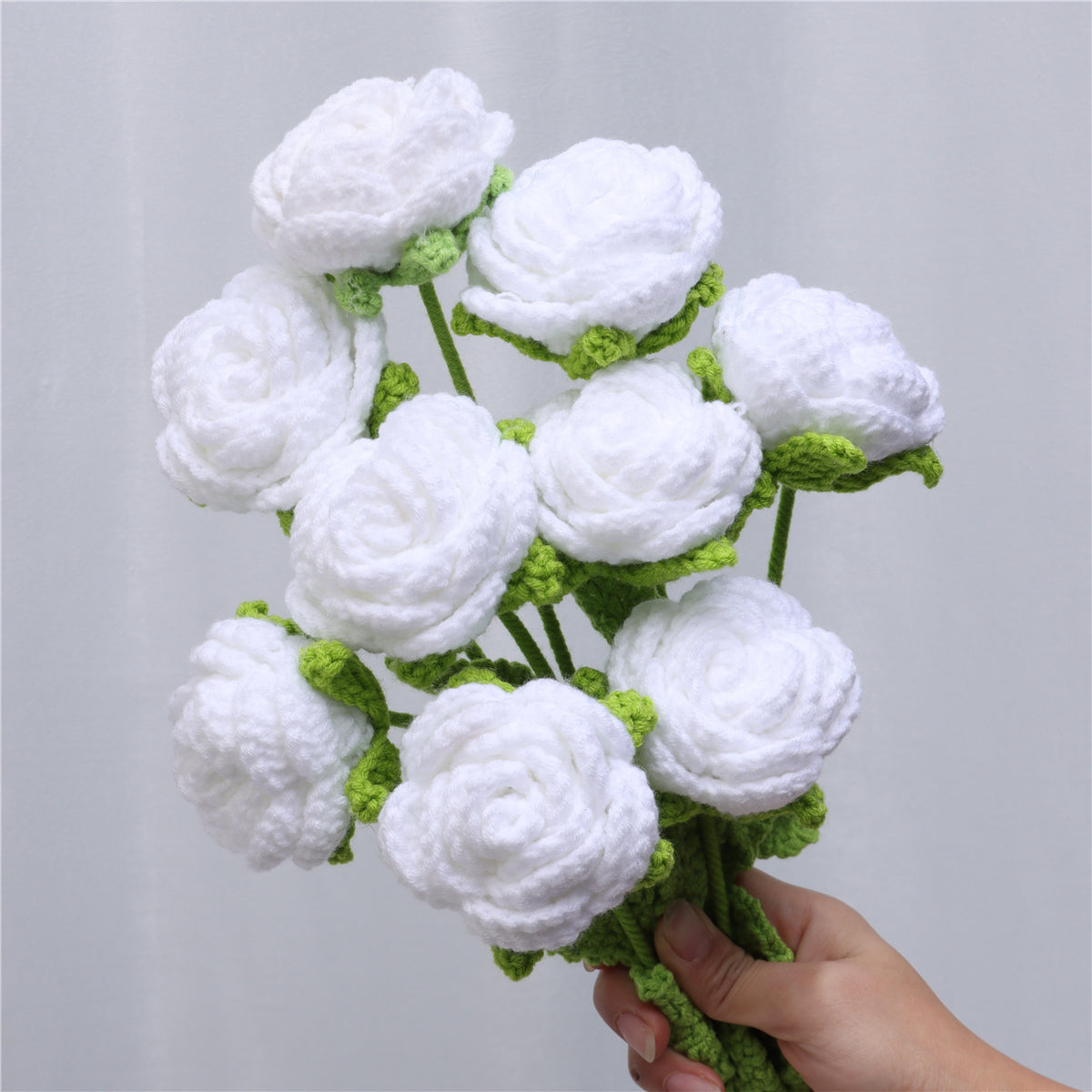 9 pcs Handmade Crochet Round Rose(DHB095)