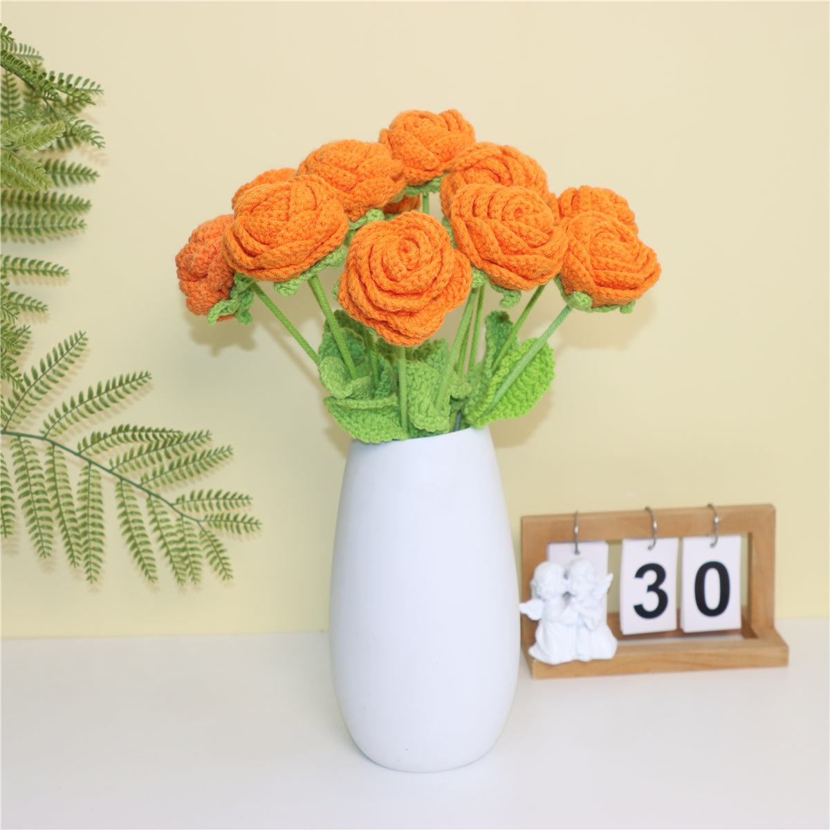 9 pcs Handmade Crochet Round Rose(DHB095)