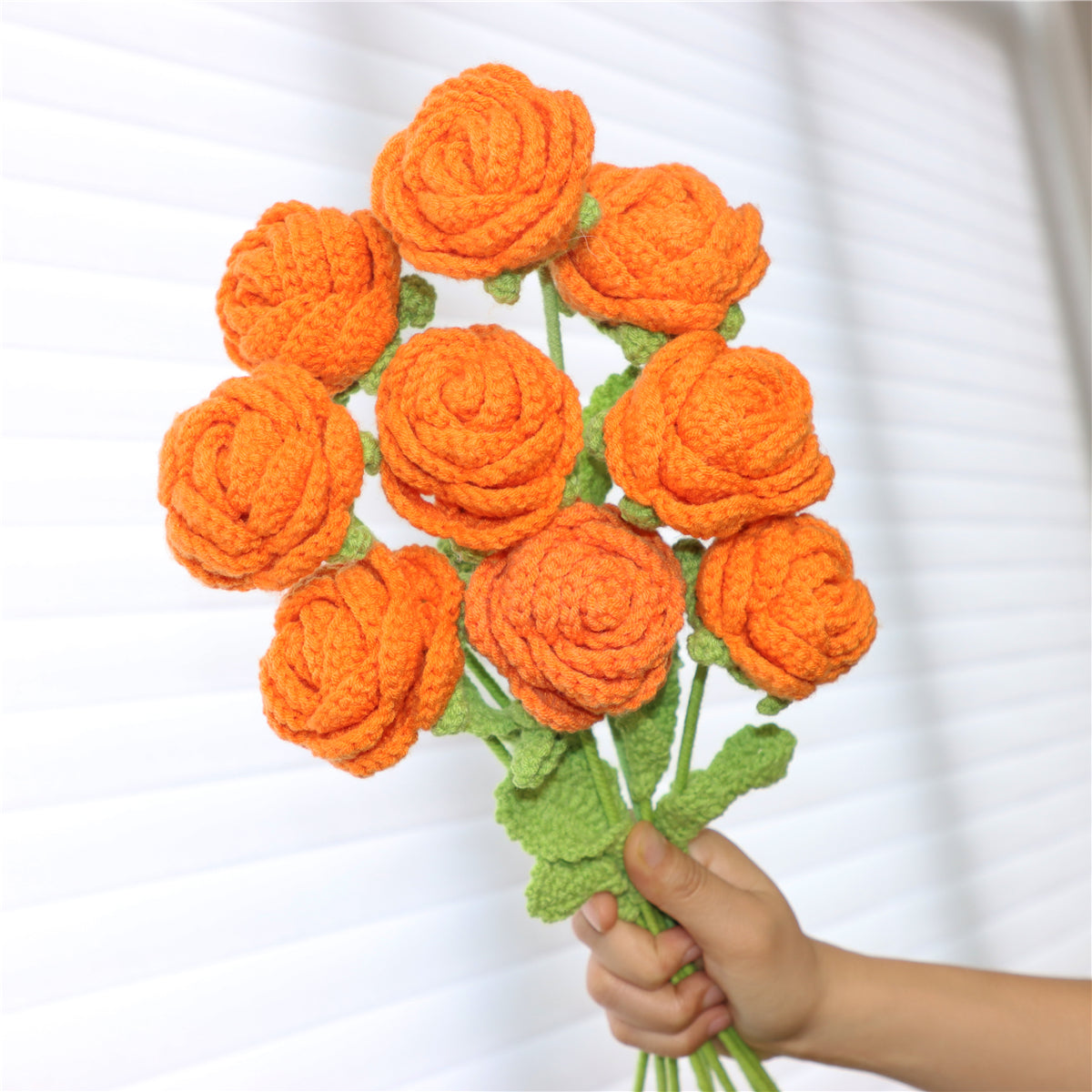 9 pcs Handmade Crochet Round Rose(DHB095)