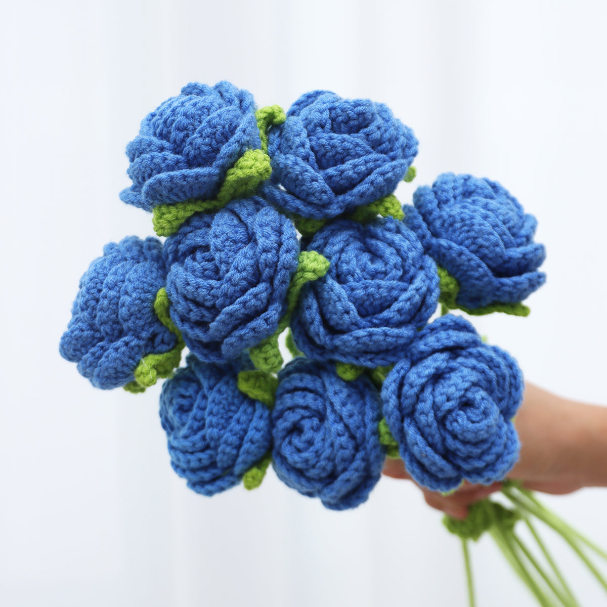 9 pcs Handmade Crochet Round Rose(DHB095)