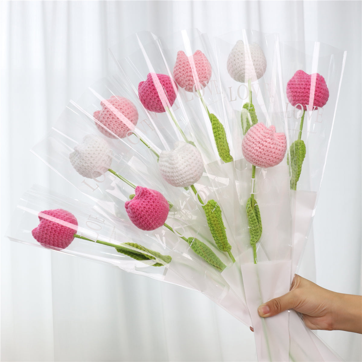 10 pcs Handmade Chubby Crochet Tulips(DHB098)