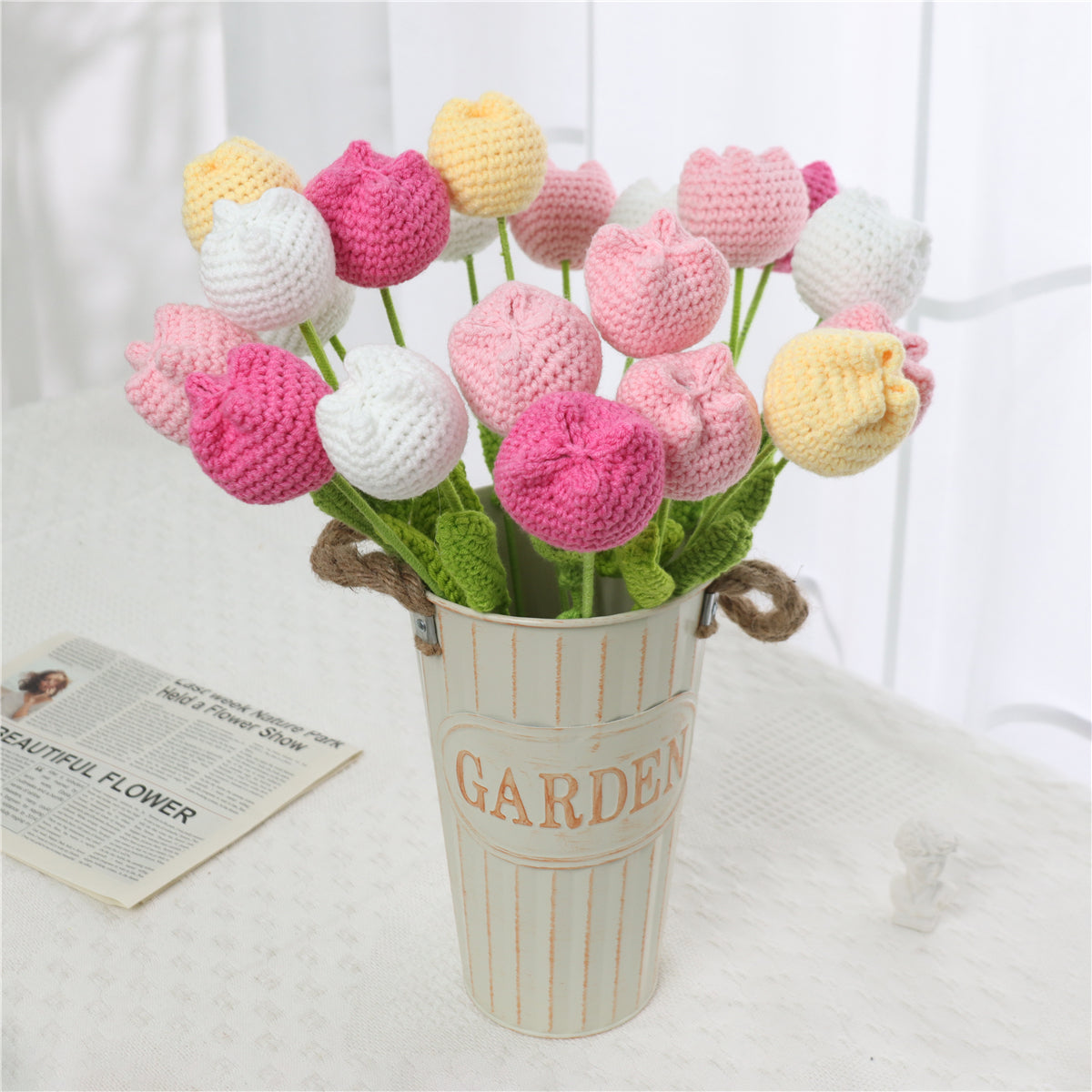 10 pcs Handmade Chubby Crochet Tulips(DHB098)