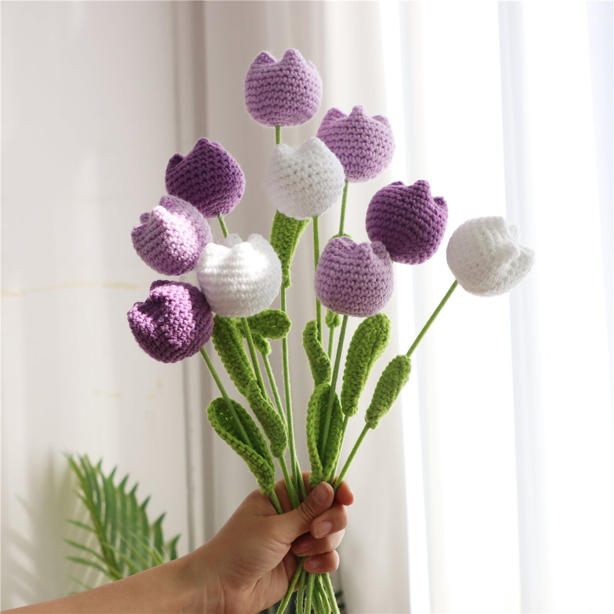 10 pcs Handmade Chubby Crochet Tulips(DHB098)