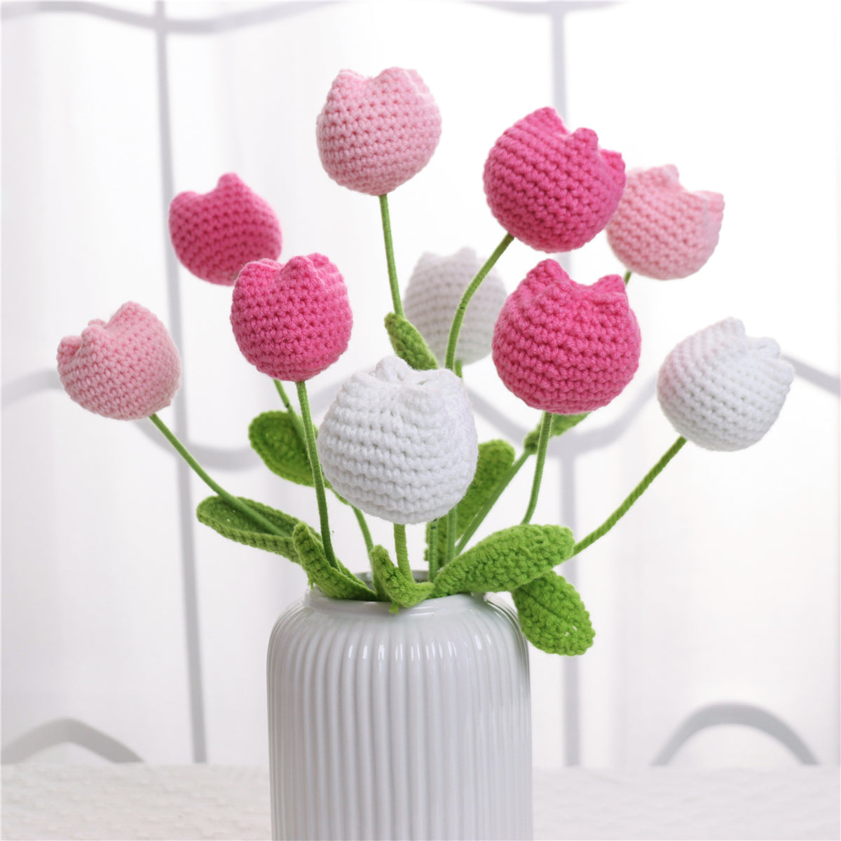 10 pcs Handmade Chubby Crochet Tulips(DHB098)