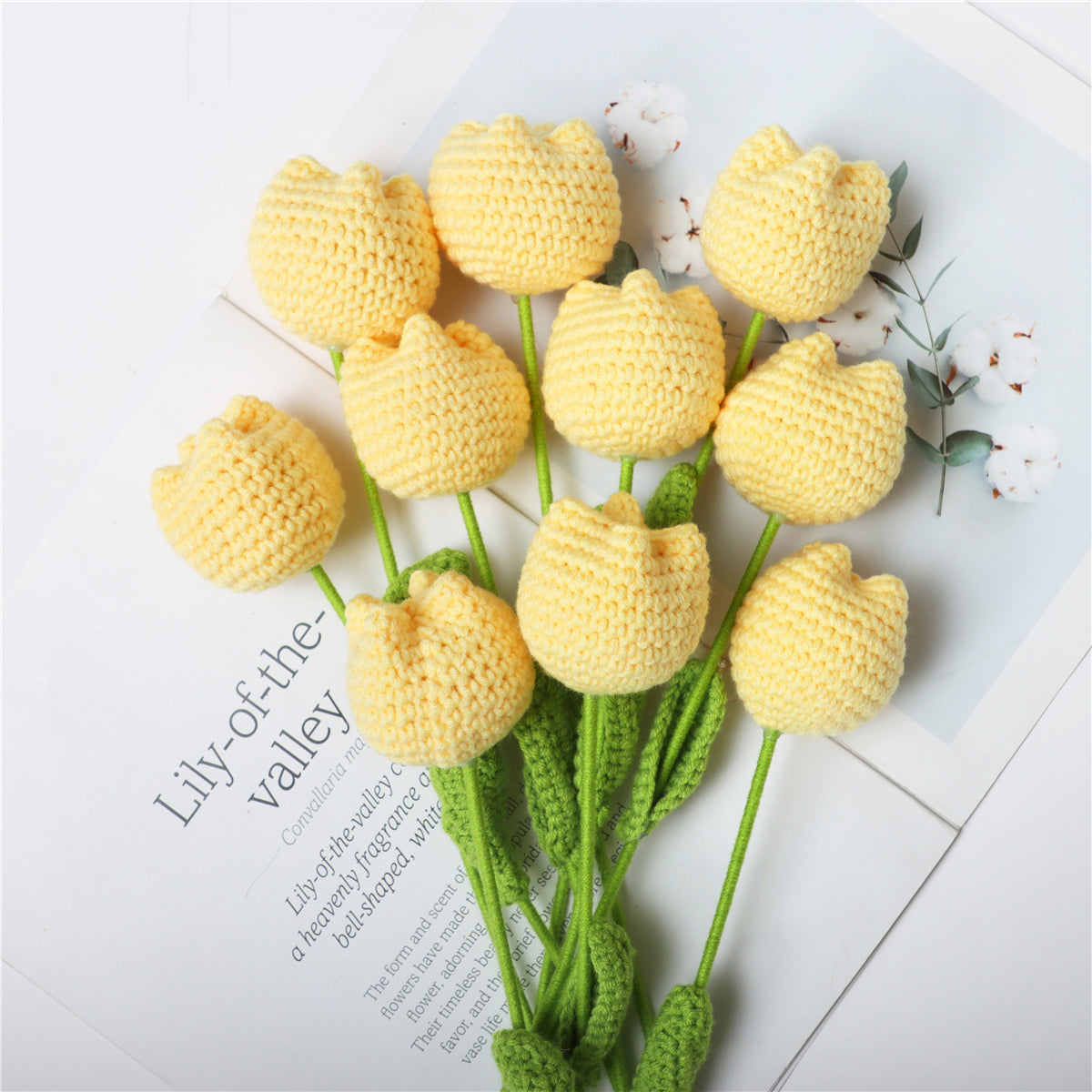 10 pcs Handmade Chubby Crochet Tulips(DHB098)