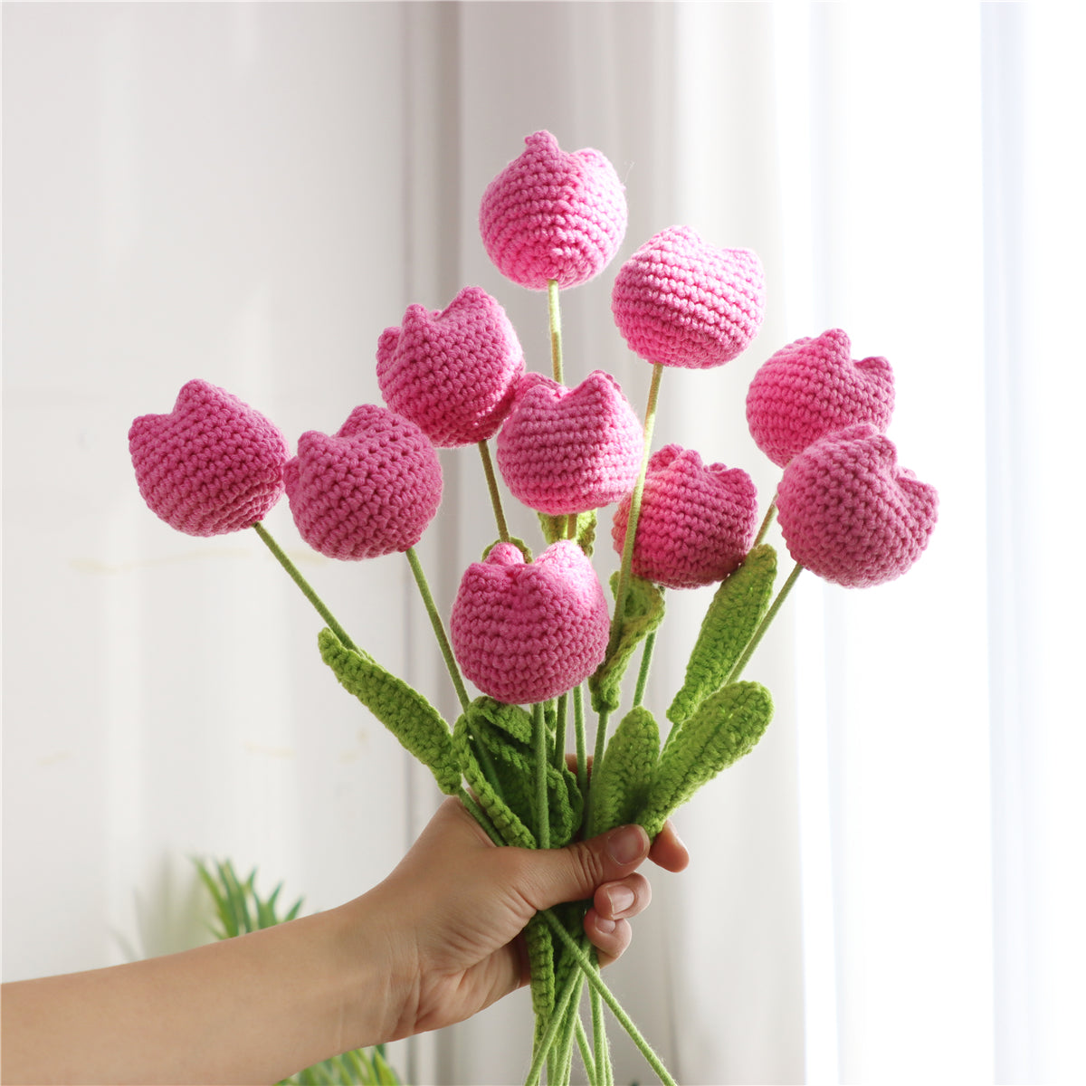 10 pcs Handmade Chubby Crochet Tulips(DHB098)