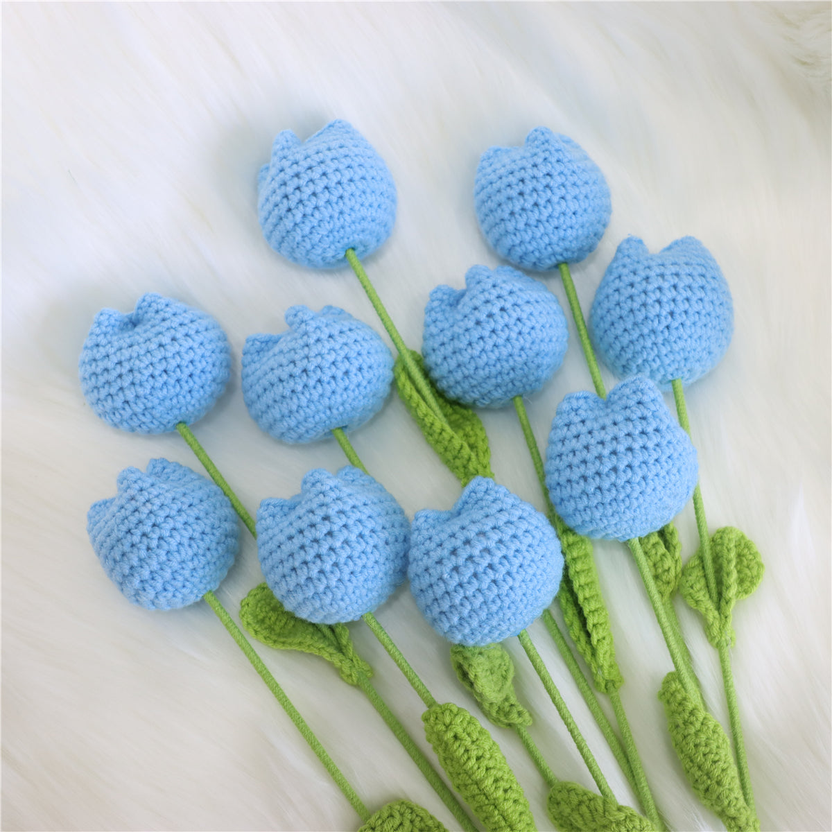10 pcs Handmade Chubby Crochet Tulips(DHB098)