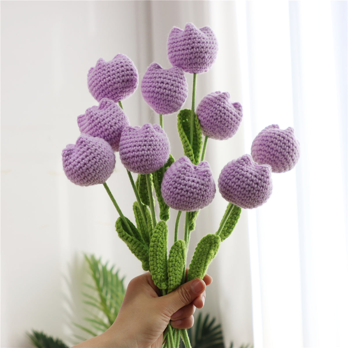10 pcs Handmade Chubby Crochet Tulips(DHB098)