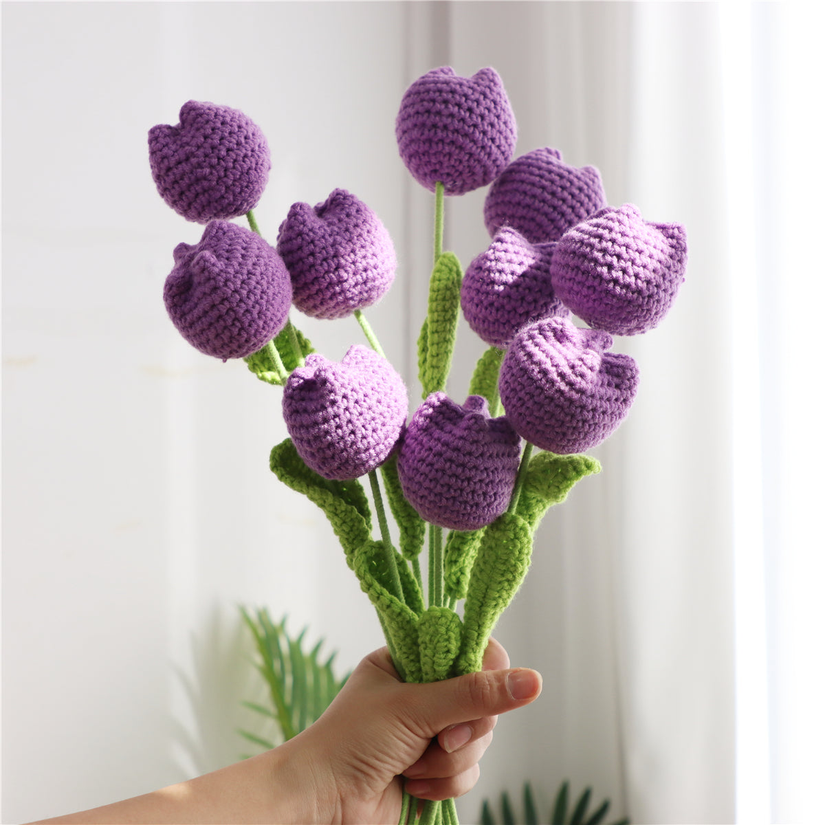 10 pcs Handmade Chubby Crochet Tulips(DHB098)
