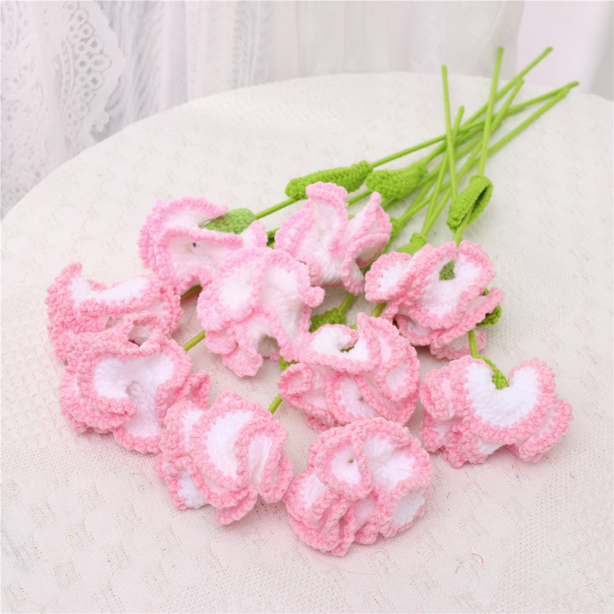 10 pcs Handmade Crochet Carnation Artificial Flowers(DHB100)