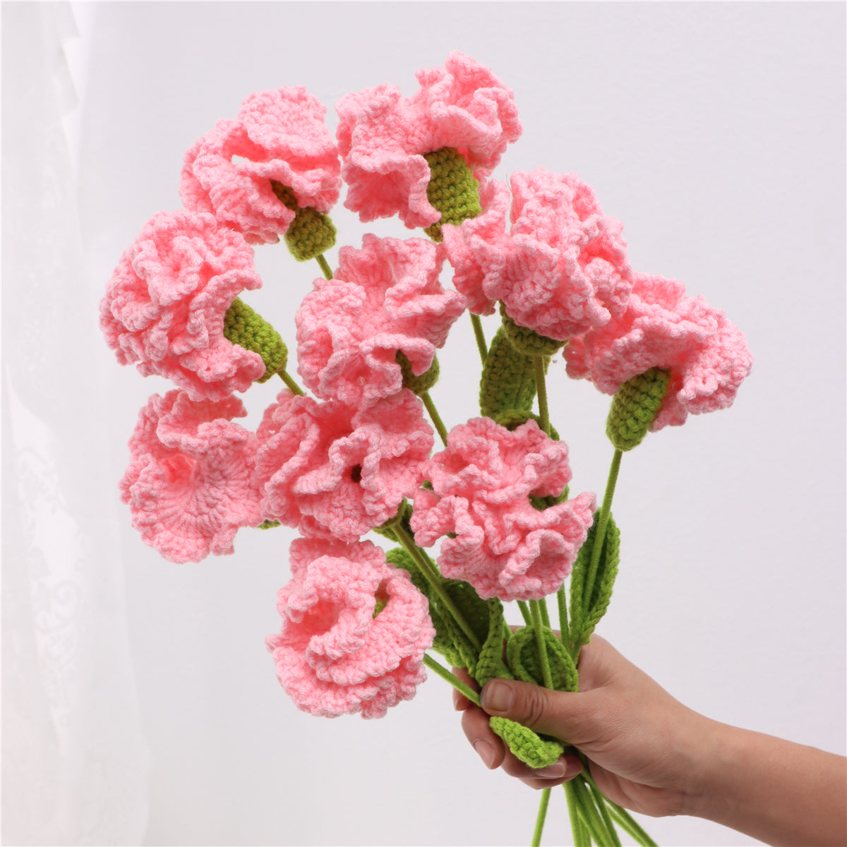 10 pcs Handmade Crochet Carnation Artificial Flowers(DHB100)