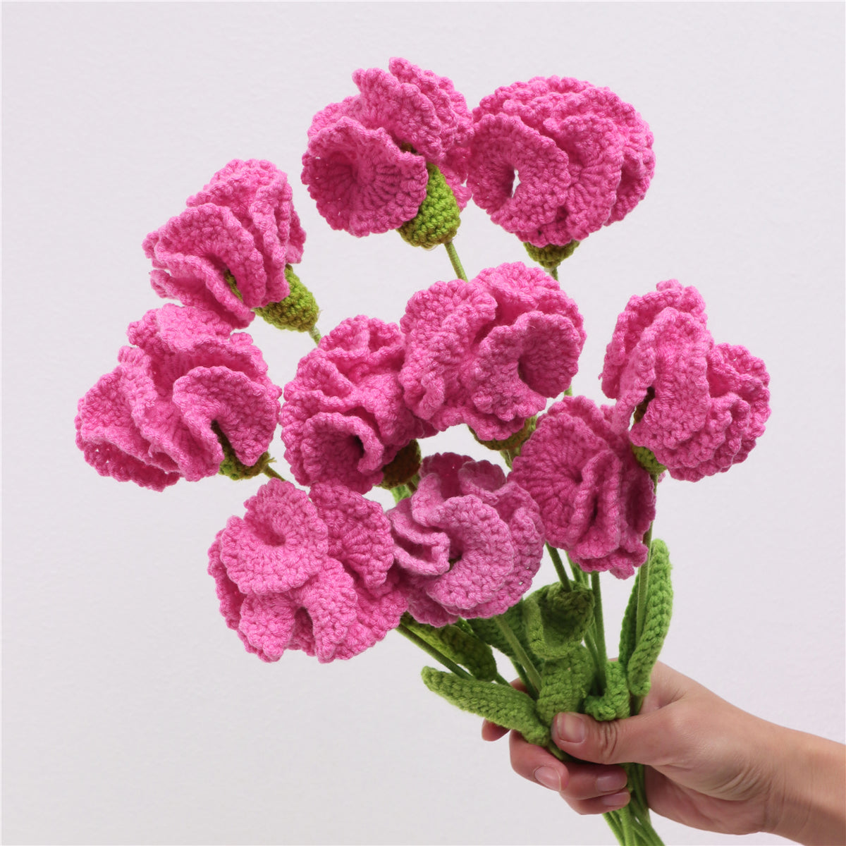 10 pcs Handmade Crochet Carnation Artificial Flowers(DHB100)
