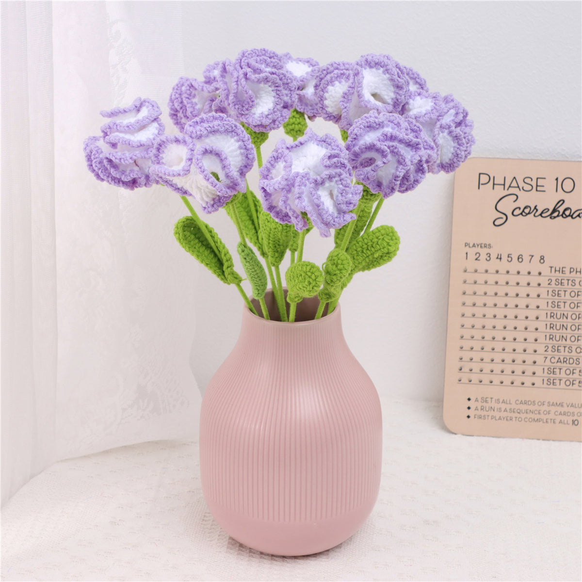 10 pcs Handmade Crochet Carnation Artificial Flowers(DHB100)