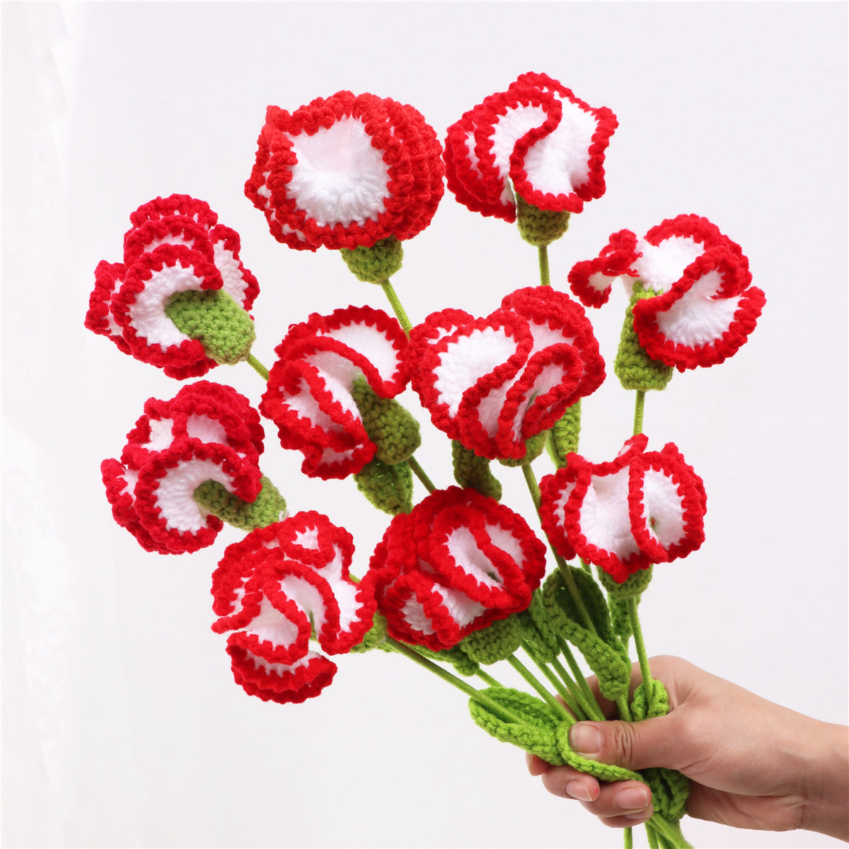 10 pcs Handmade Crochet Carnation Artificial Flowers(DHB100)
