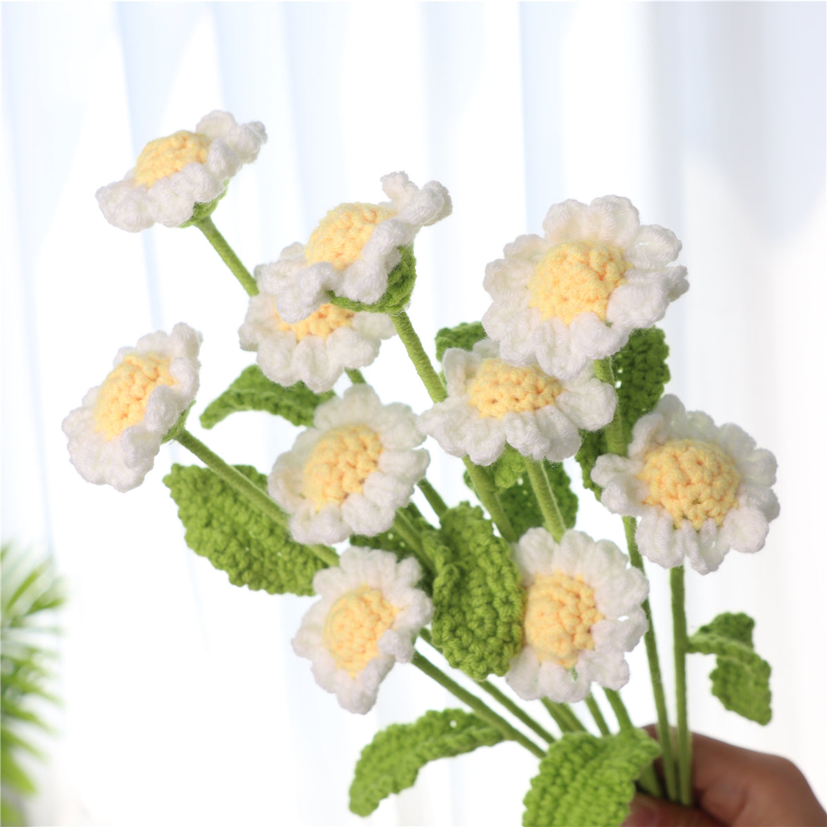 10 pcs Handmade Single Crochet Daisies(MXA02)
