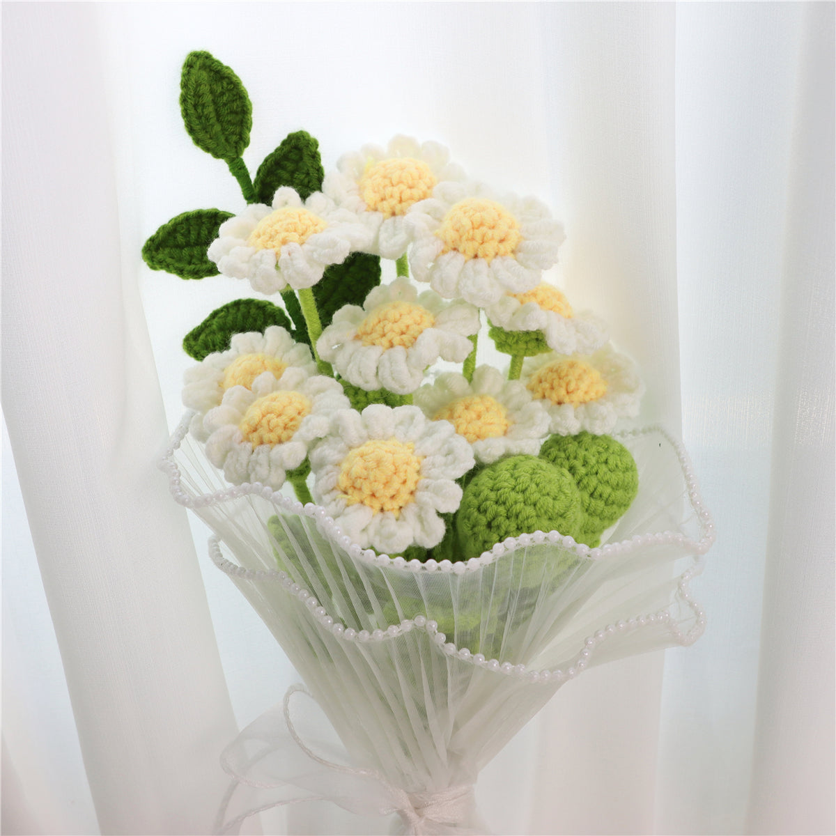 10 pcs Handmade Single Crochet Daisies(MXA02)