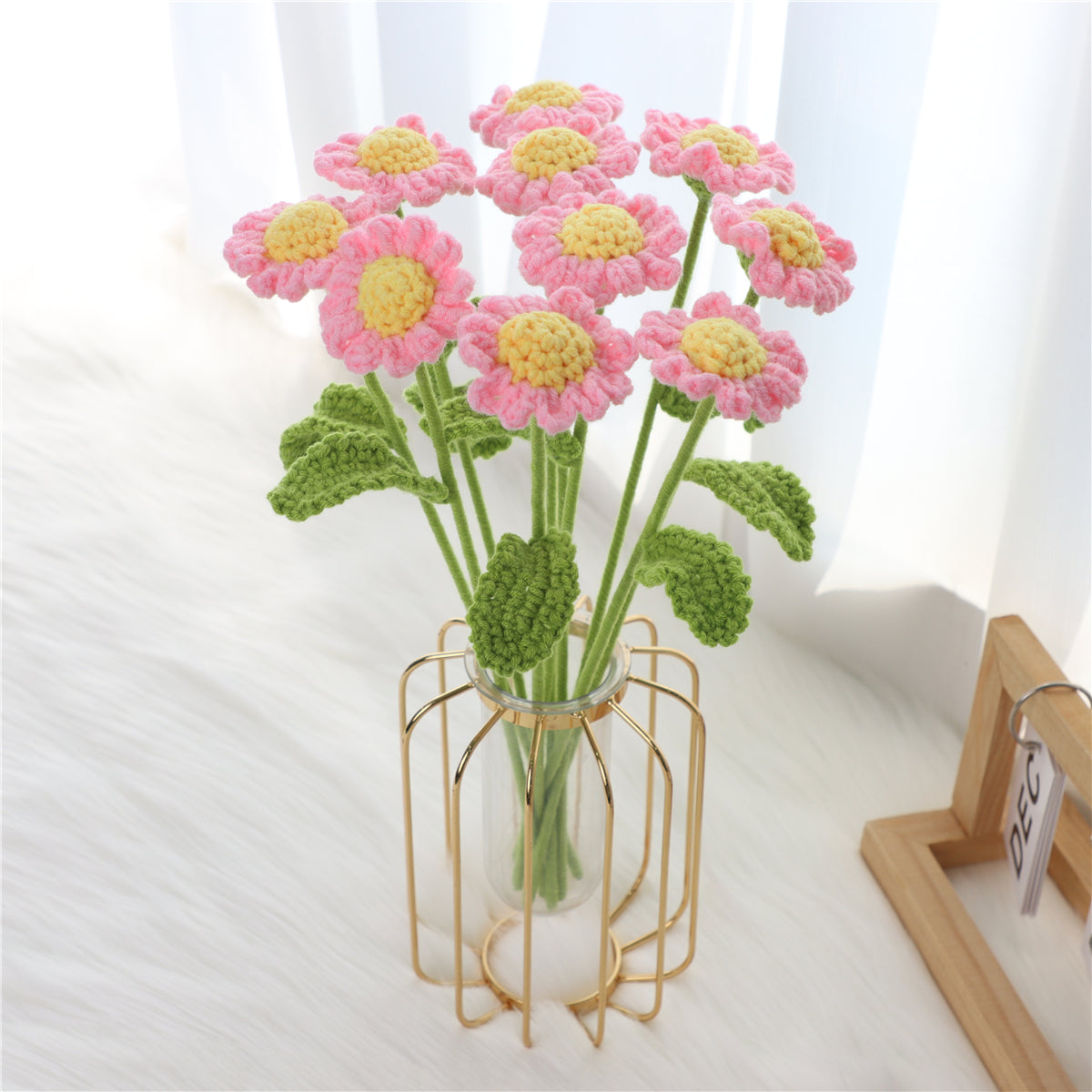 10 pcs Handmade Single Crochet Daisies(MXA02)