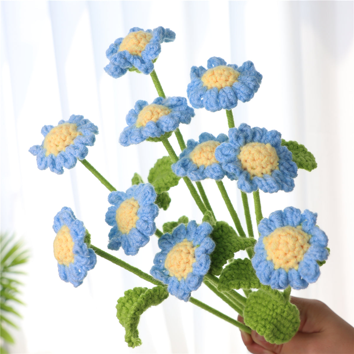 10 pcs Handmade Single Crochet Daisies(MXA02)