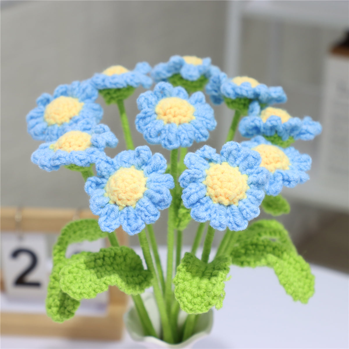 10 pcs Handmade Single Crochet Daisies(MXA02)