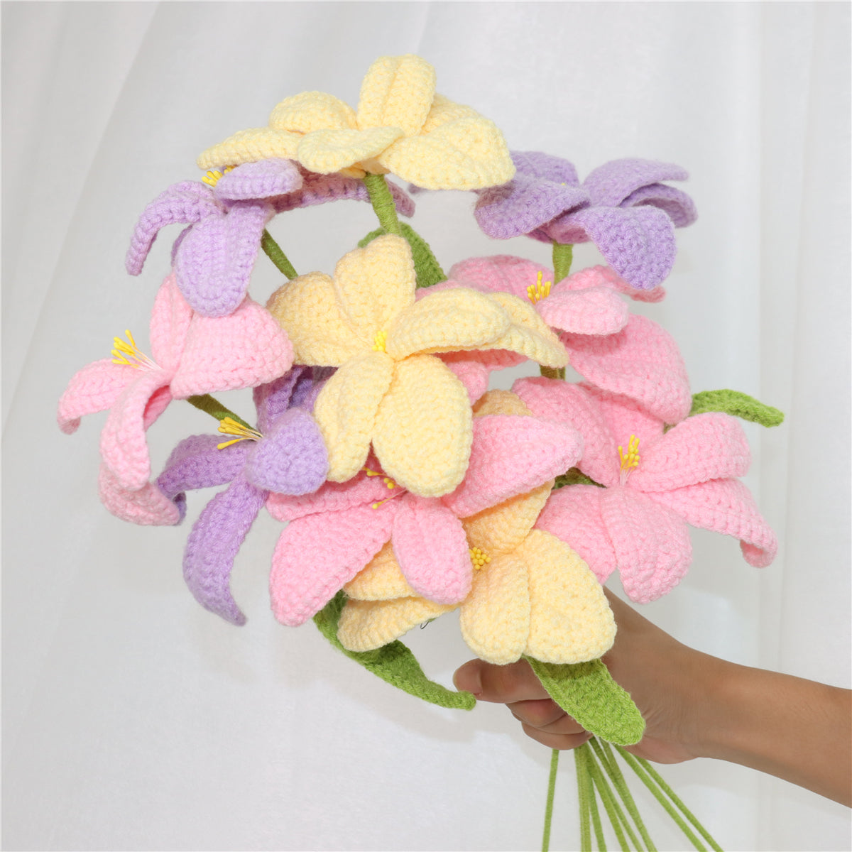 10 pcs Handmade Crochet Open Tulips--(MXA09)