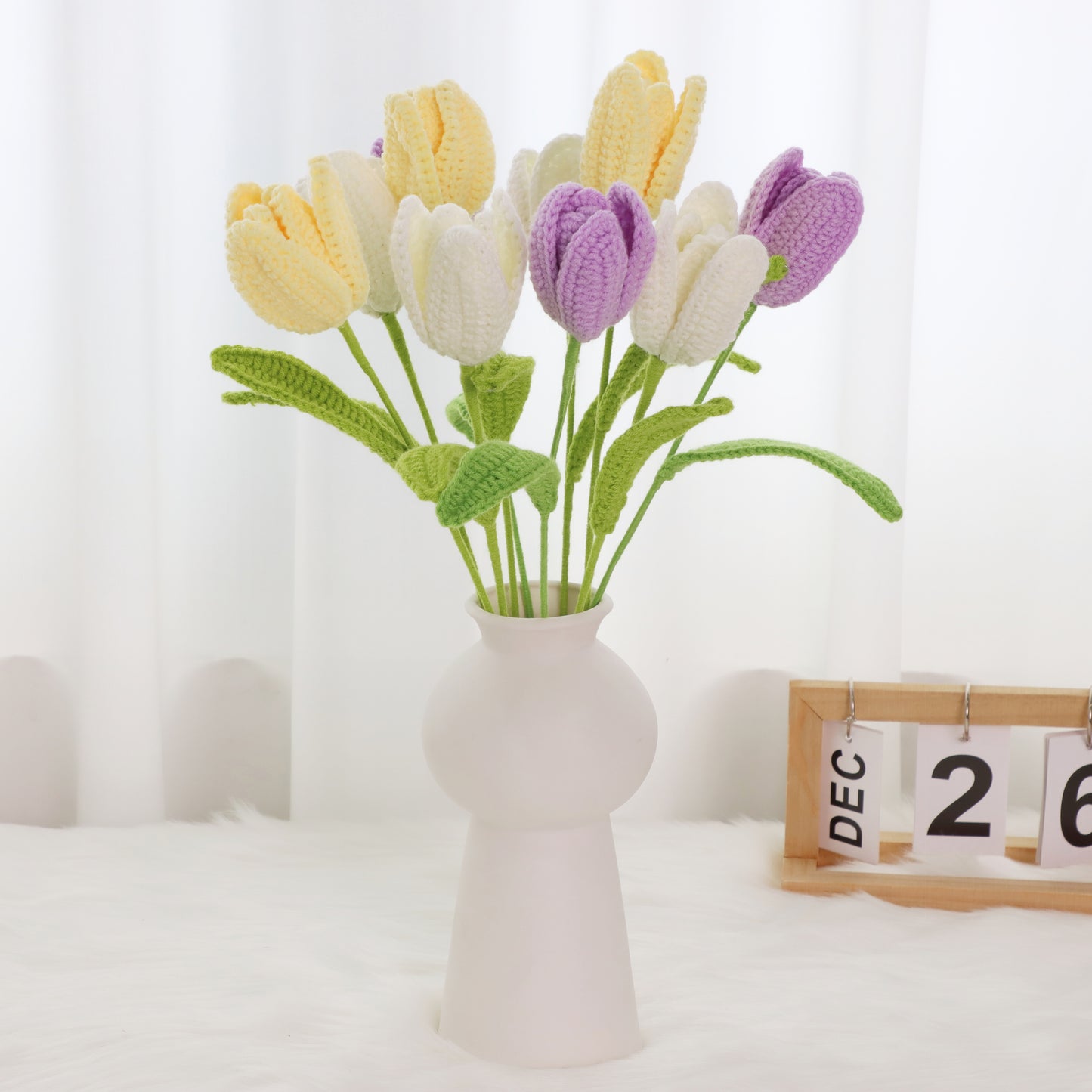 10 pcs Handmade Crochet Open Tulips--(MXA09)