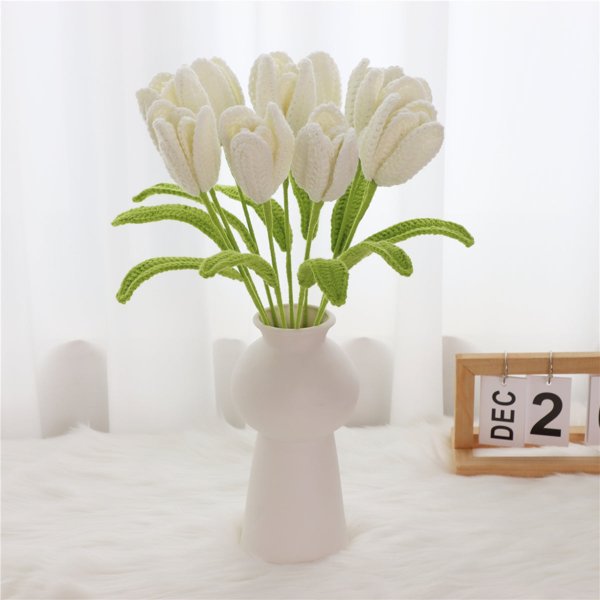 10 pcs Handmade Crochet Open Tulips--(MXA09)