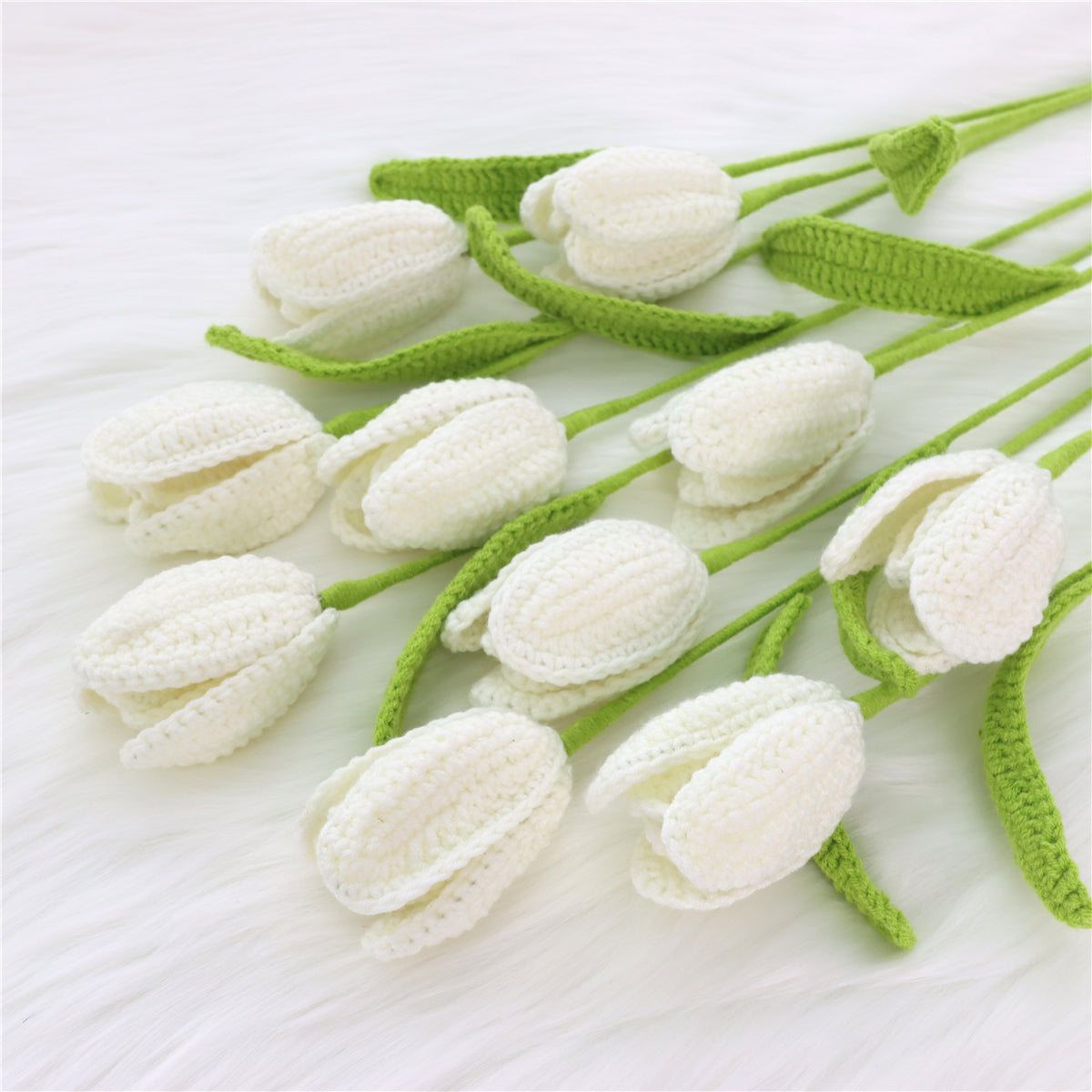 10 pcs Handmade Crochet Open Tulips--(MXA09)
