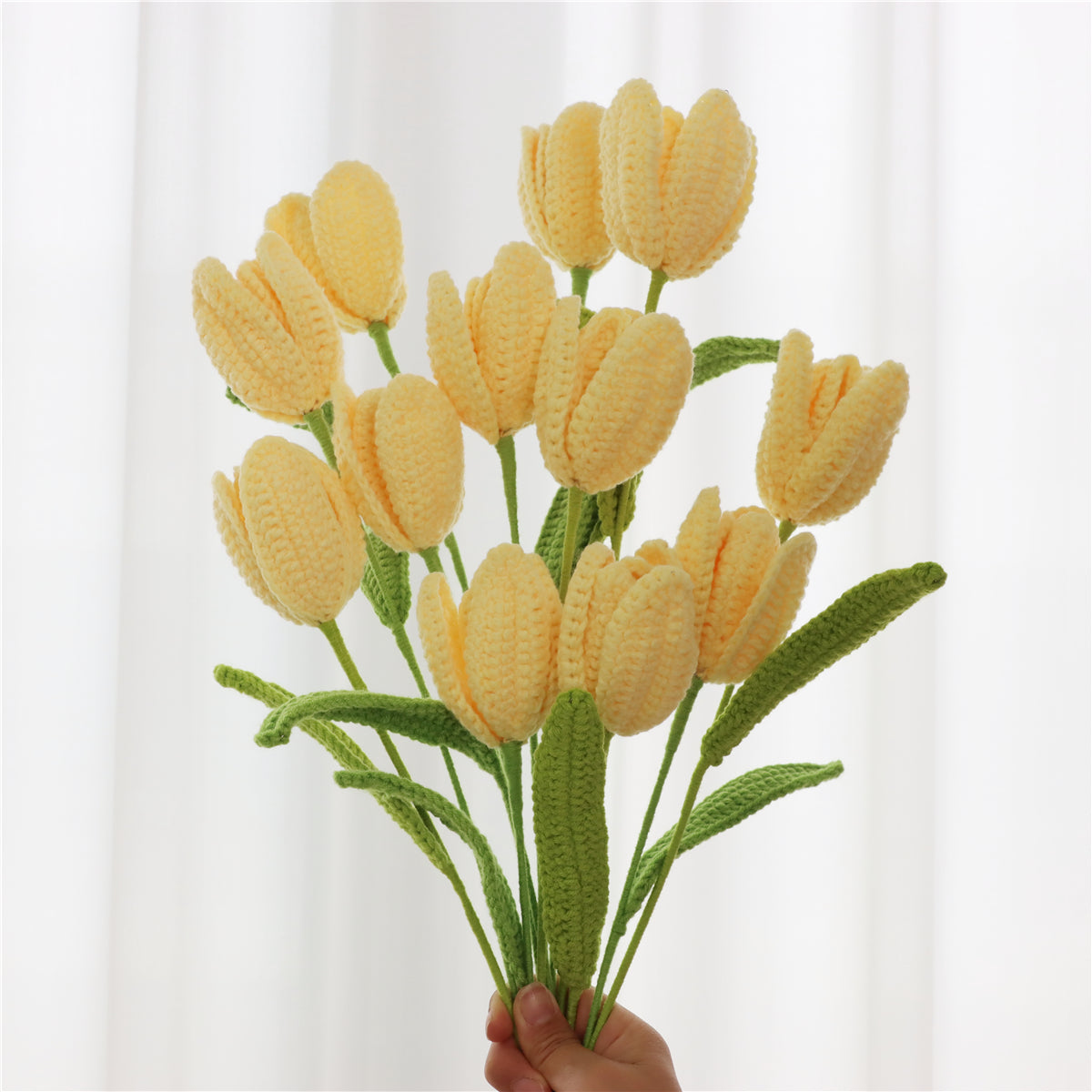 10 pcs Handmade Crochet Open Tulips--(MXA09)