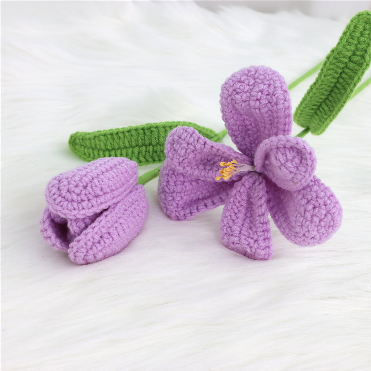 10 pcs Handmade Crochet Open Tulips--(MXA09)