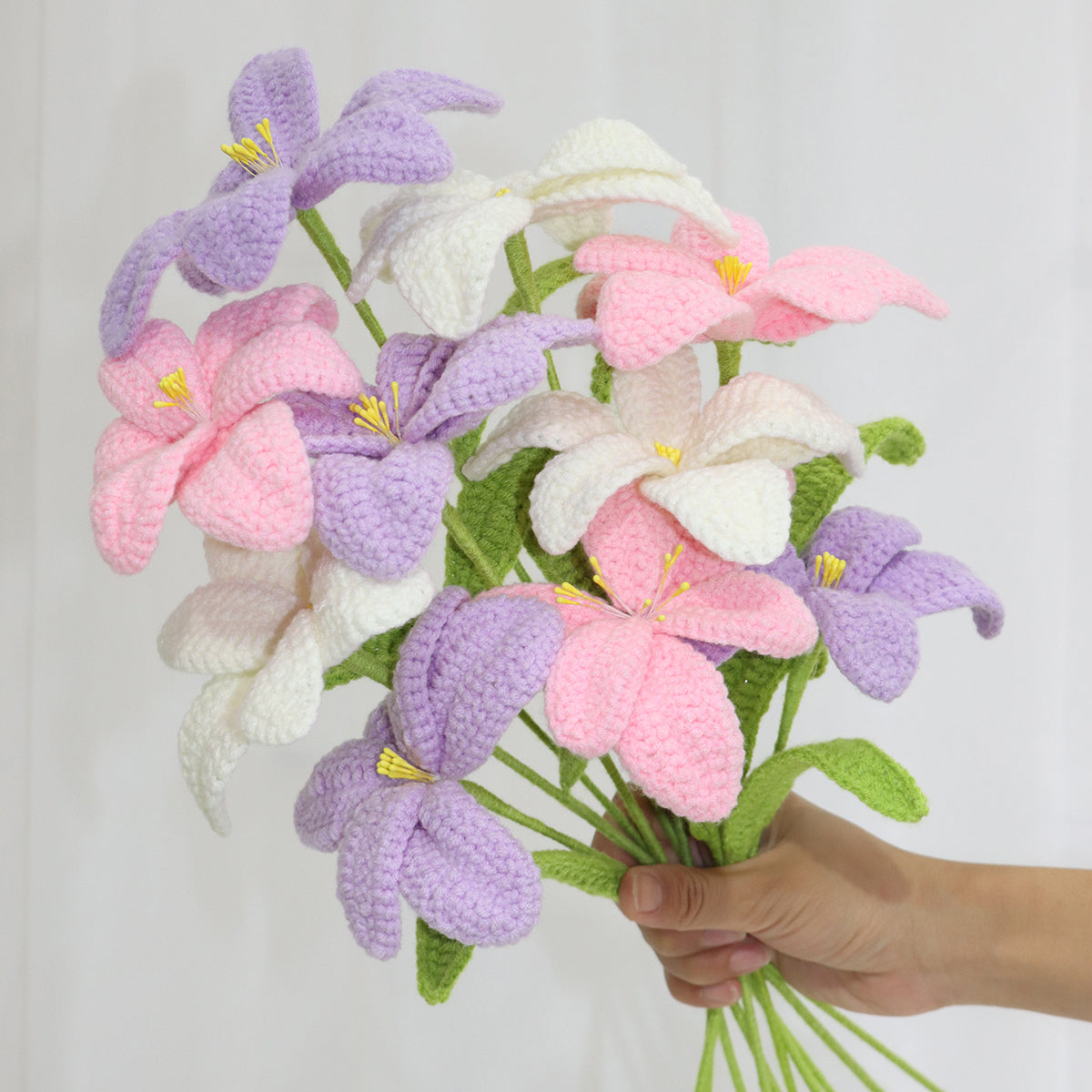 10 pcs Handmade Crochet Open Tulips--(MXA09)