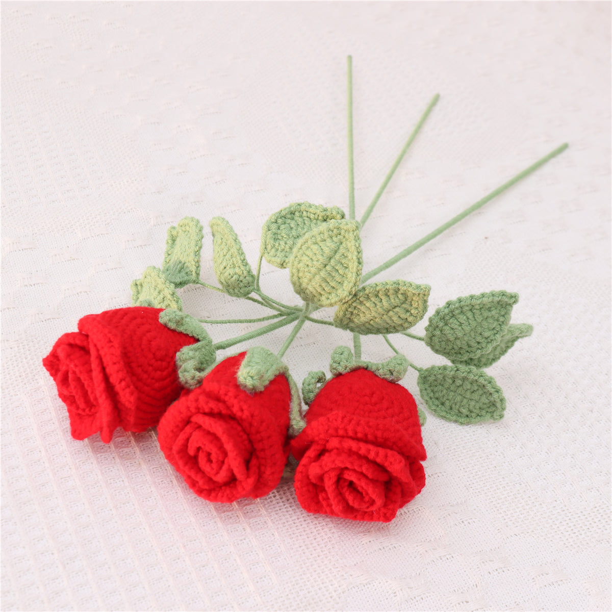 6 pcs Handmade Crochet Goblet Rose(MXA36)