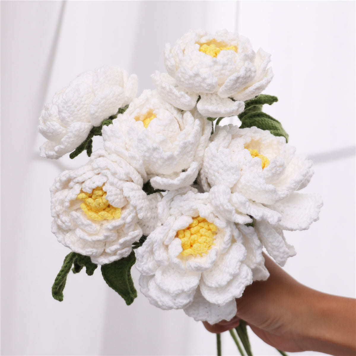 6 pcs Single Crochet Peonies(MXA41)