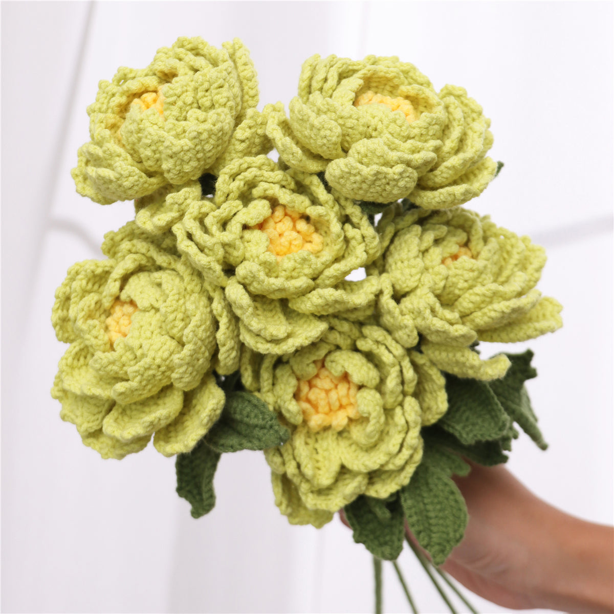 6 pcs Single Crochet Peonies(MXA41)