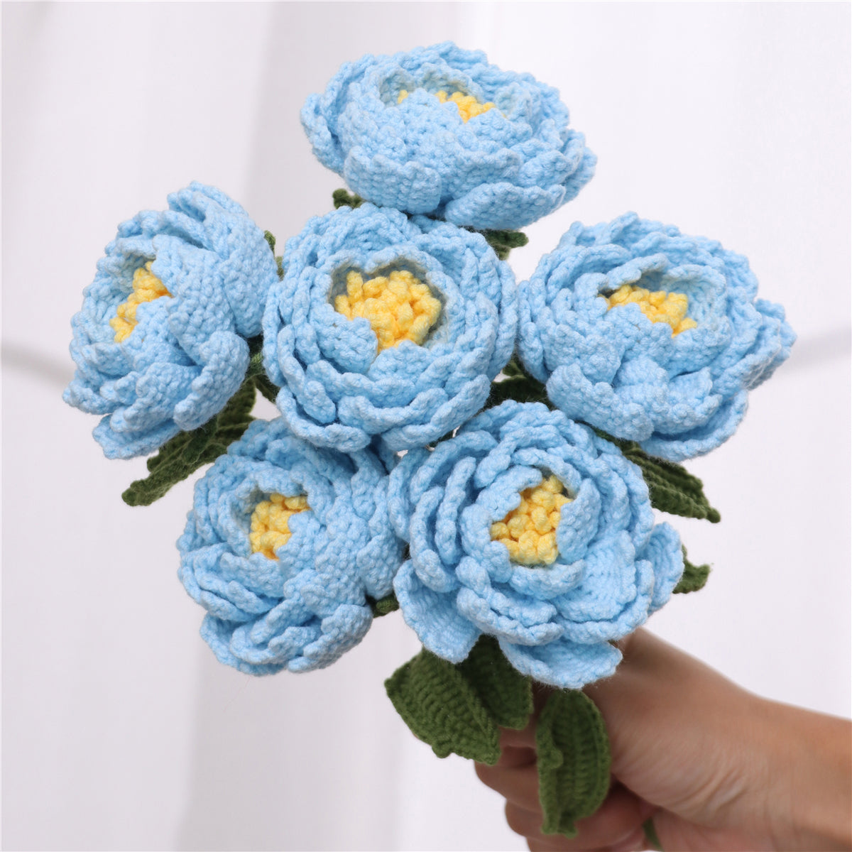 6 pcs Single Crochet Peonies(MXA41)