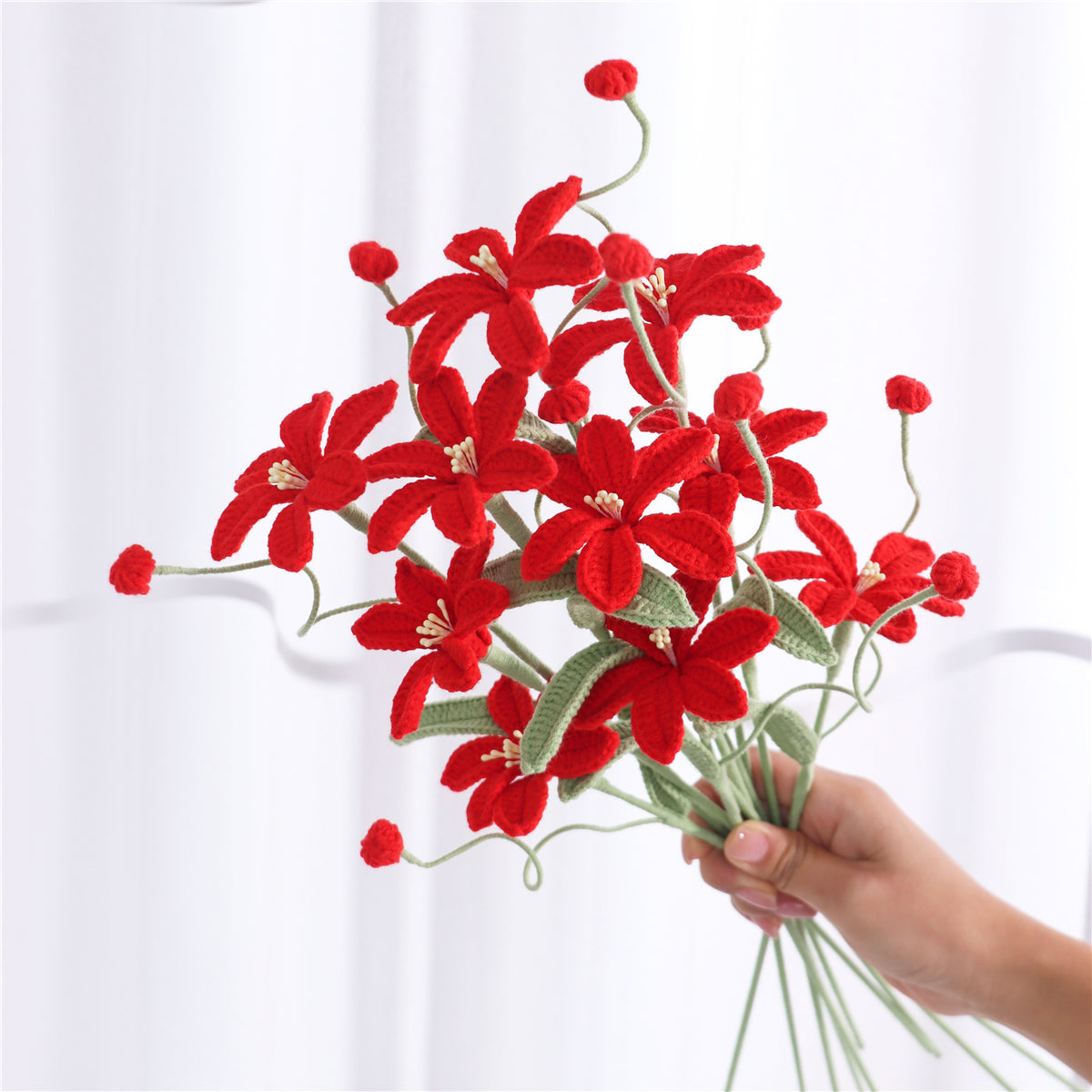 9 pcs Handmade Crochet Mars Orchid(MXA42)