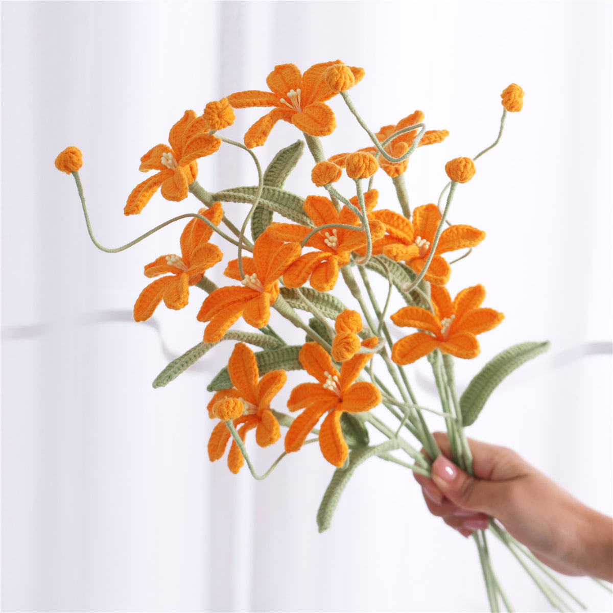 9 pcs Handmade Crochet Mars Orchid(MXA42)