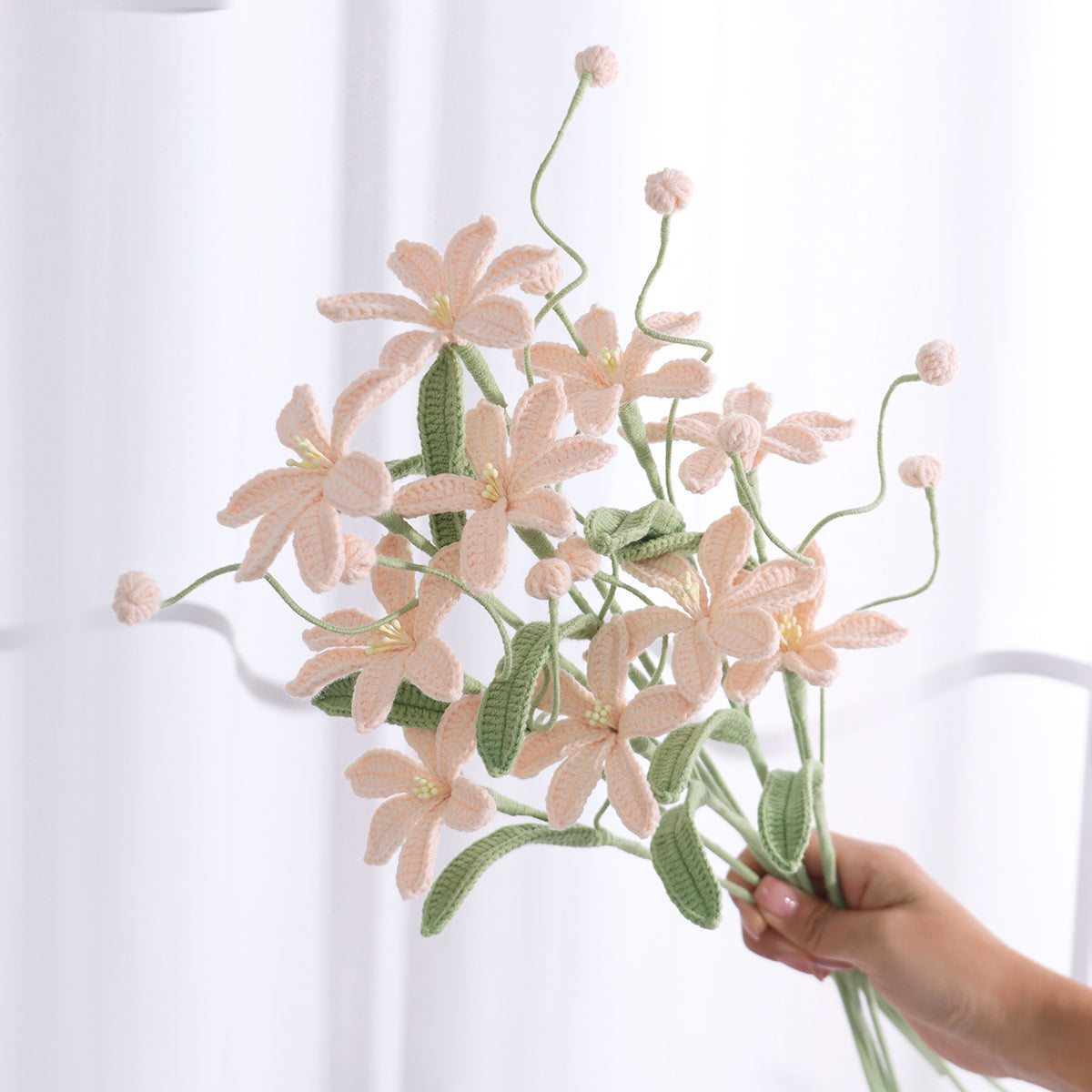9 pcs Handmade Crochet Mars Orchid(MXA42)