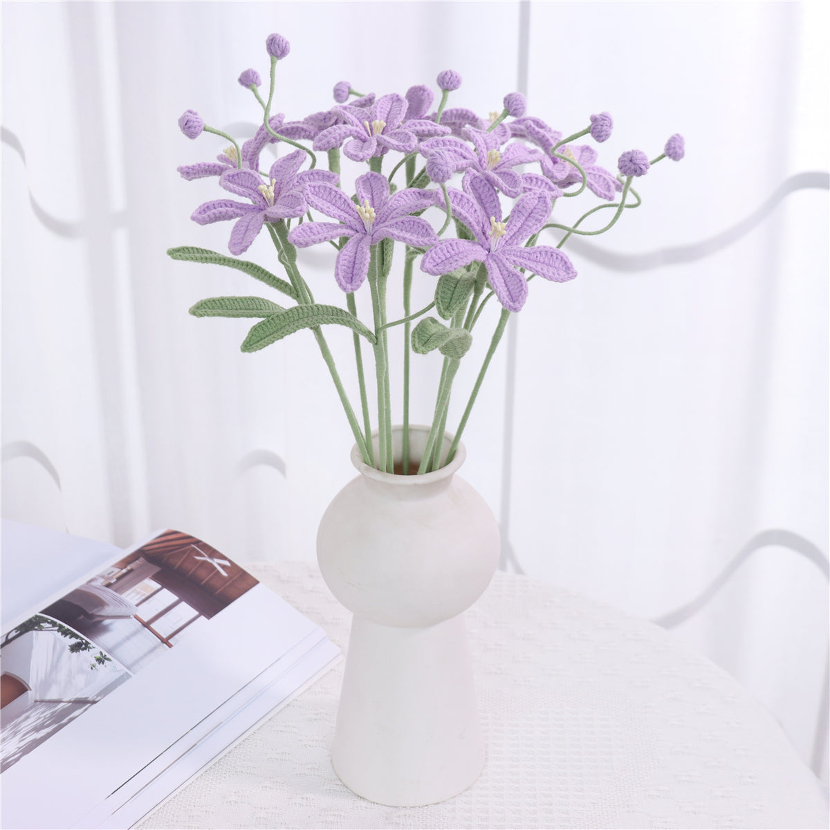 9 pcs Handmade Crochet Mars Orchid(MXA42)