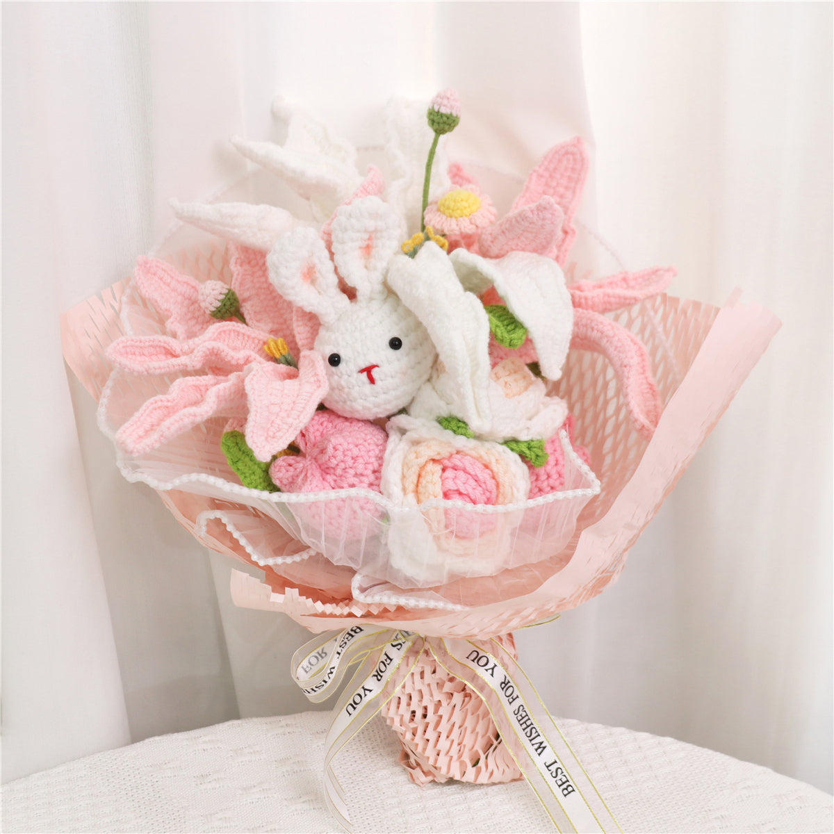 Crochet Bunny & Lily Bouquet(MXB49)