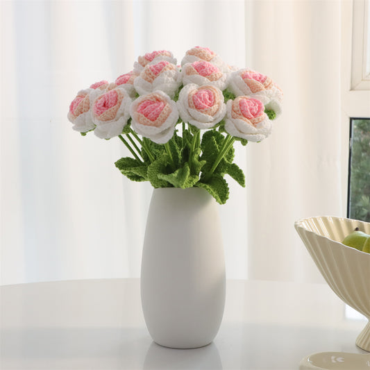 9 pcs Handmade Crochet Round Rose(DHB095)