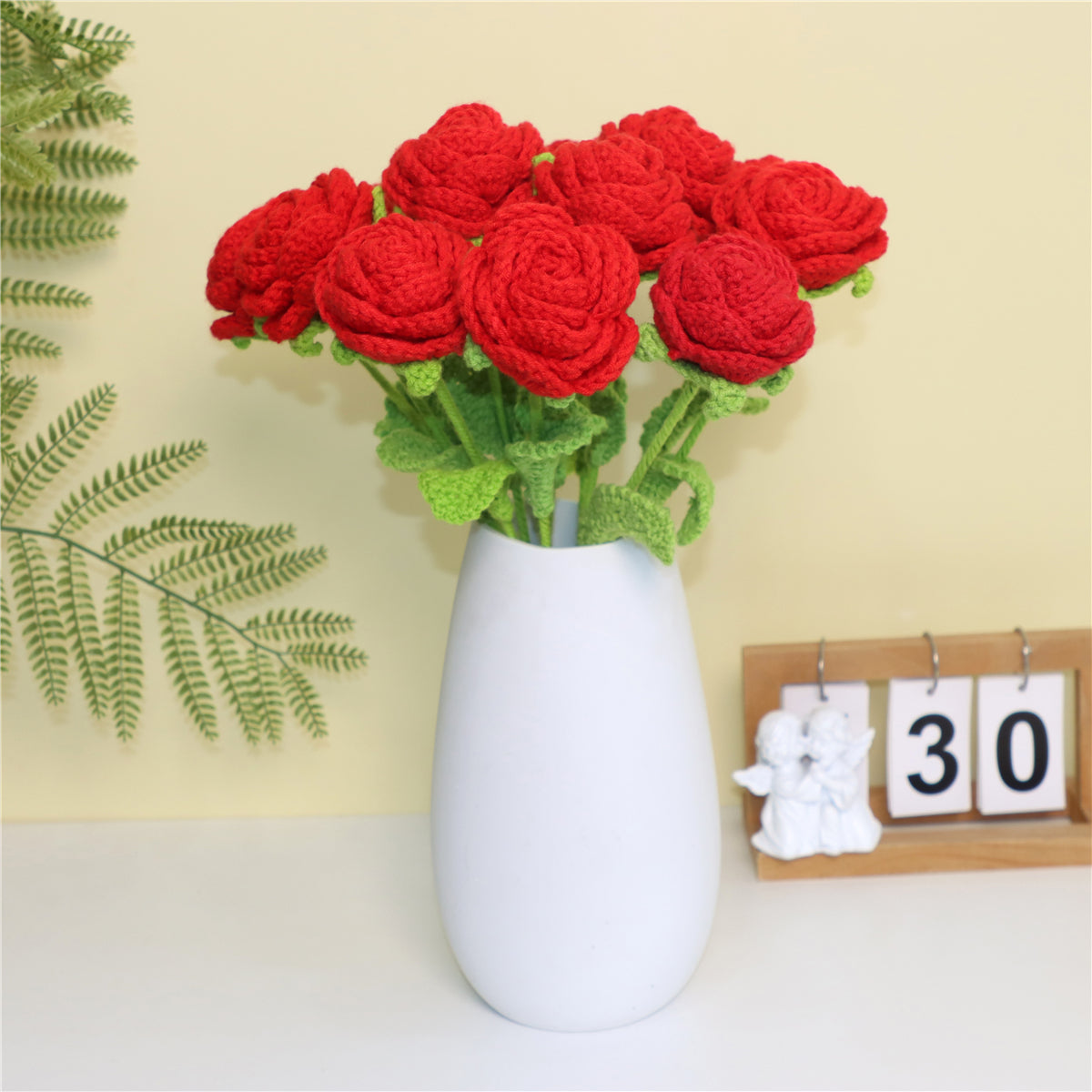 9 pcs Handmade Crochet Round Rose(DHB095)