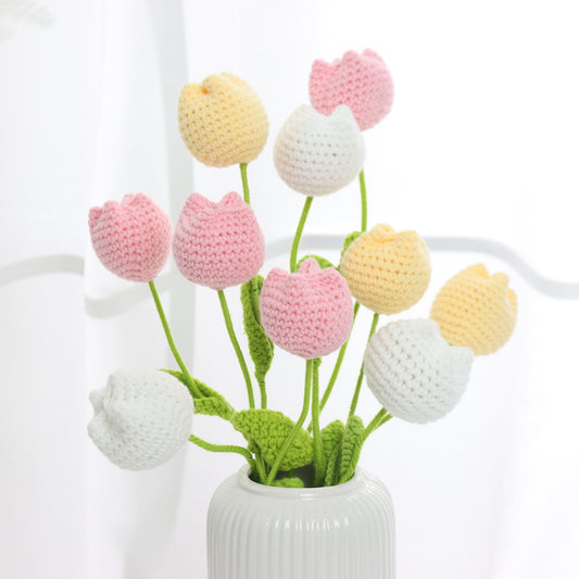 10 pcs Handmade Chubby Crochet Tulips(DHB098)
