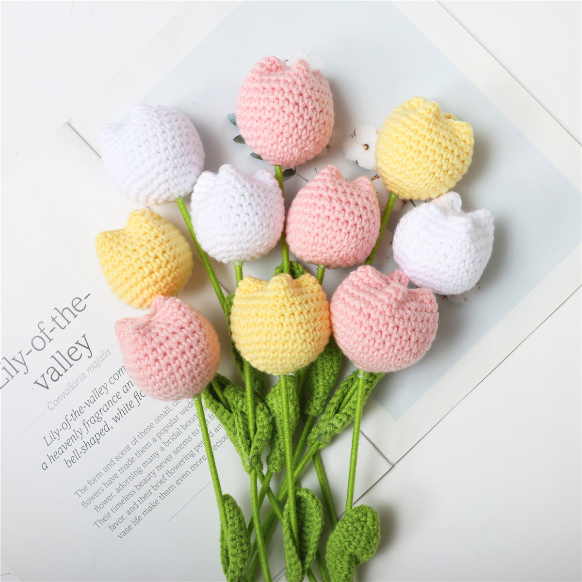 10 pcs Handmade Chubby Crochet Tulips(DHB098)