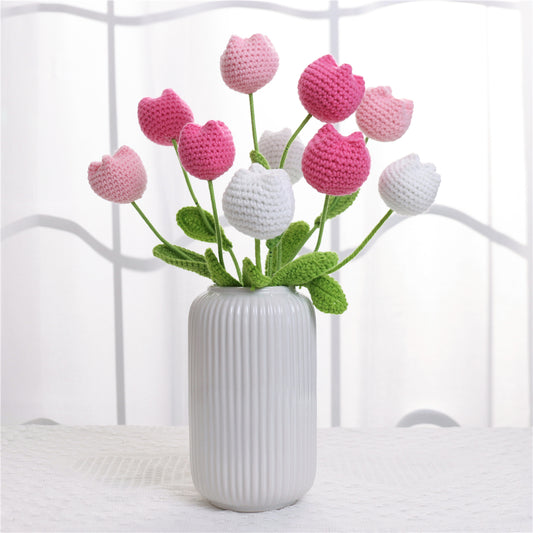 10 pcs Handmade Chubby Crochet Tulips(DHB098)