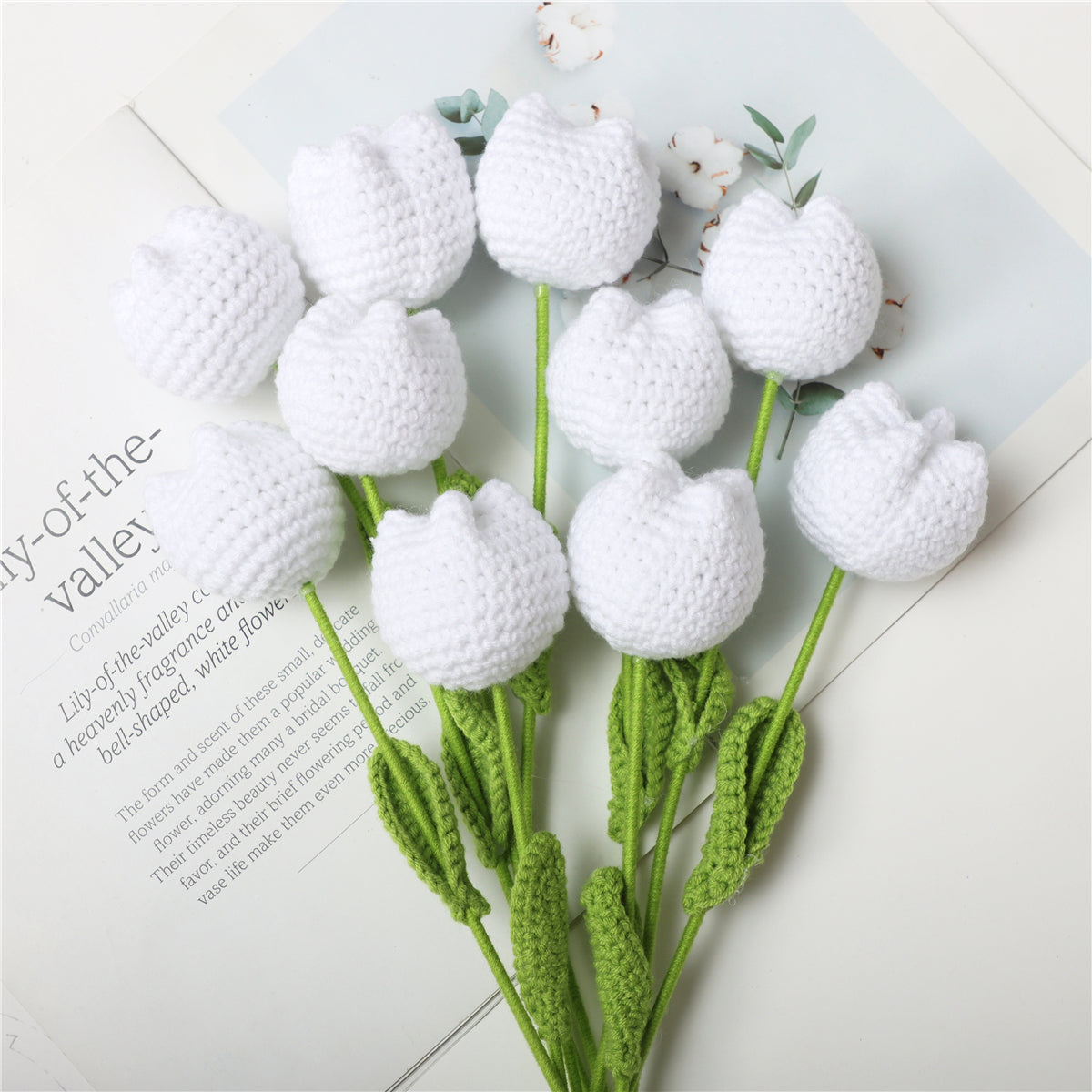 10 pcs Handmade Chubby Crochet Tulips(DHB098)