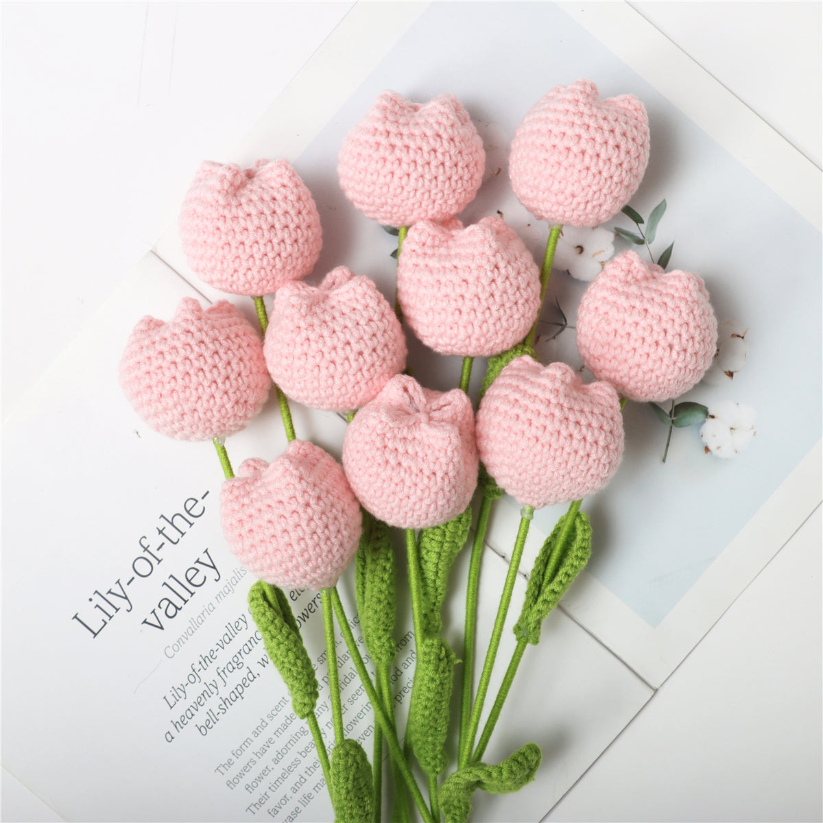 10 pcs Handmade Chubby Crochet Tulips(DHB098)