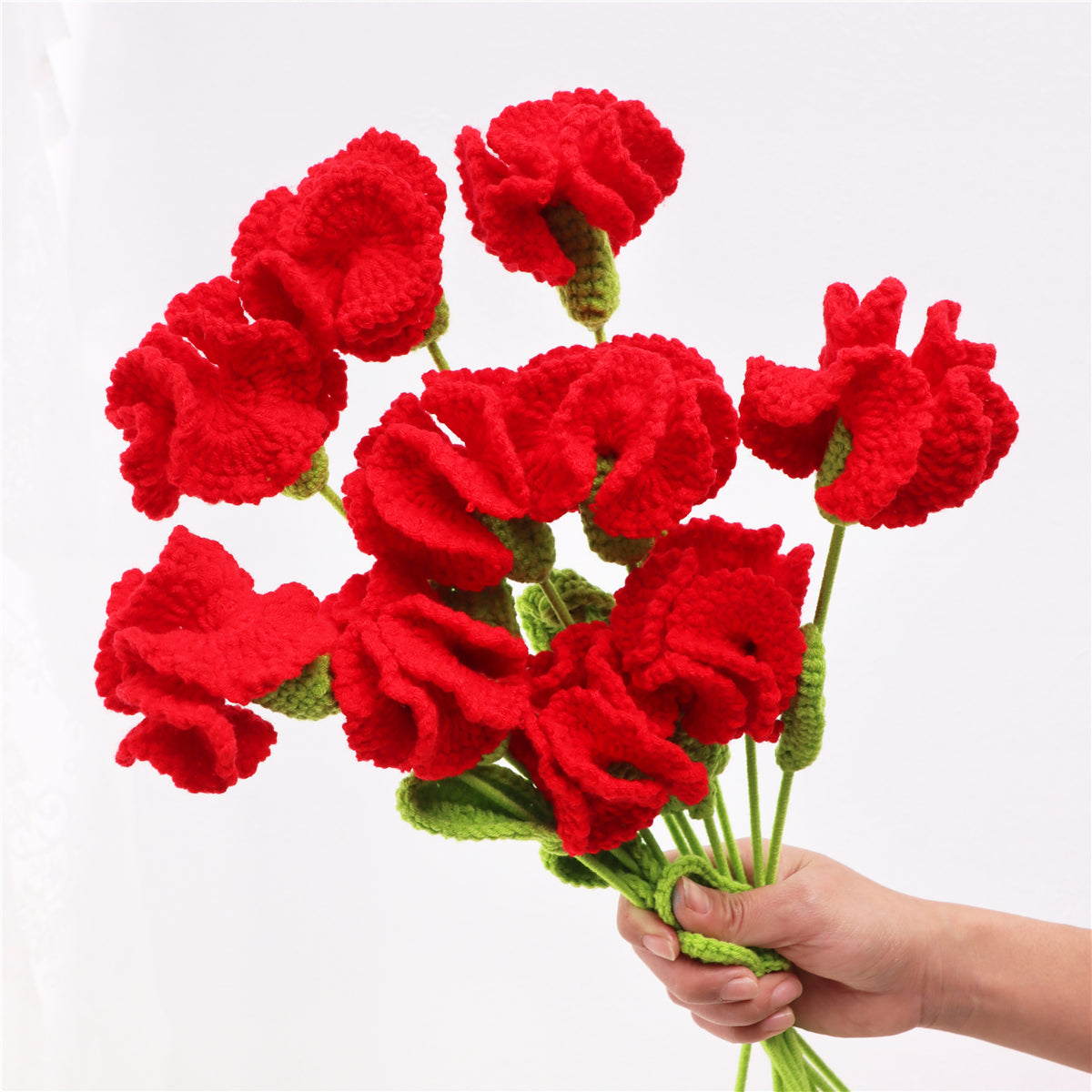 10 pcs Handmade Crochet Carnation Artificial Flowers(DHB100)