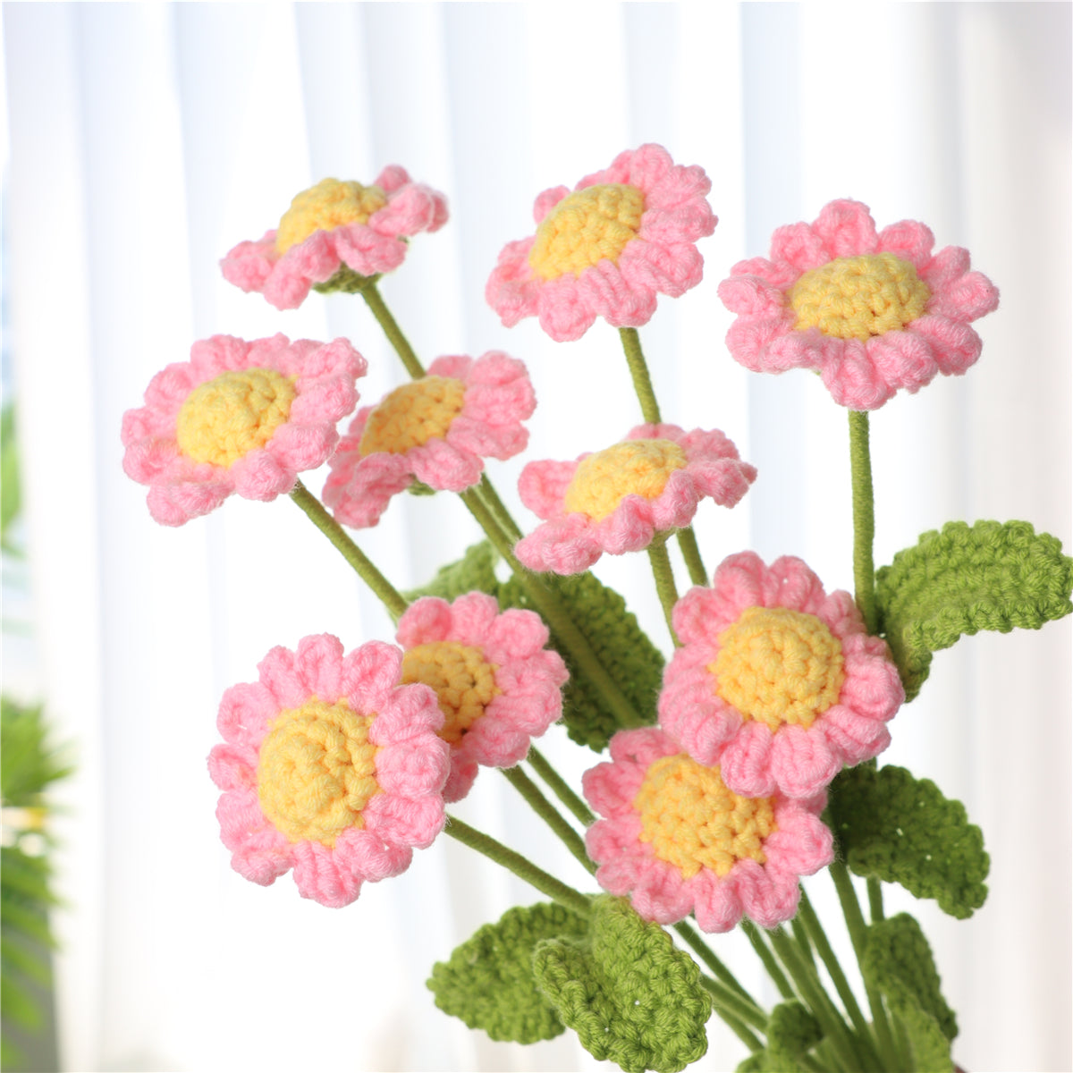 10 pcs Handmade Single Crochet Daisies(MXA02)