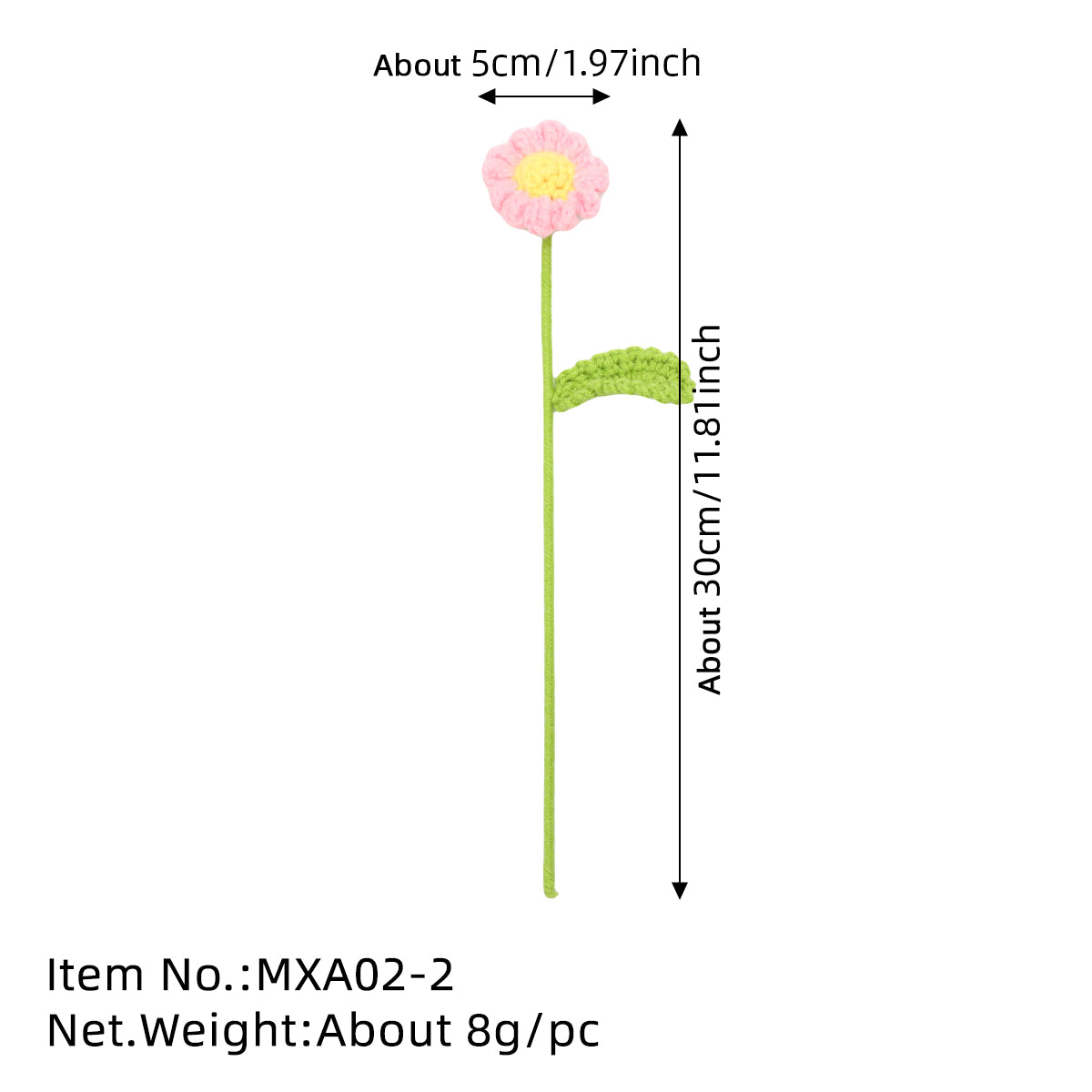 10 pcs Handmade Single Crochet Daisies(MXA02)