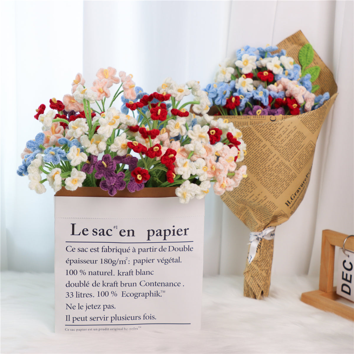 10 pcs Handmade Crochet Forget-me-nots(MXA03)